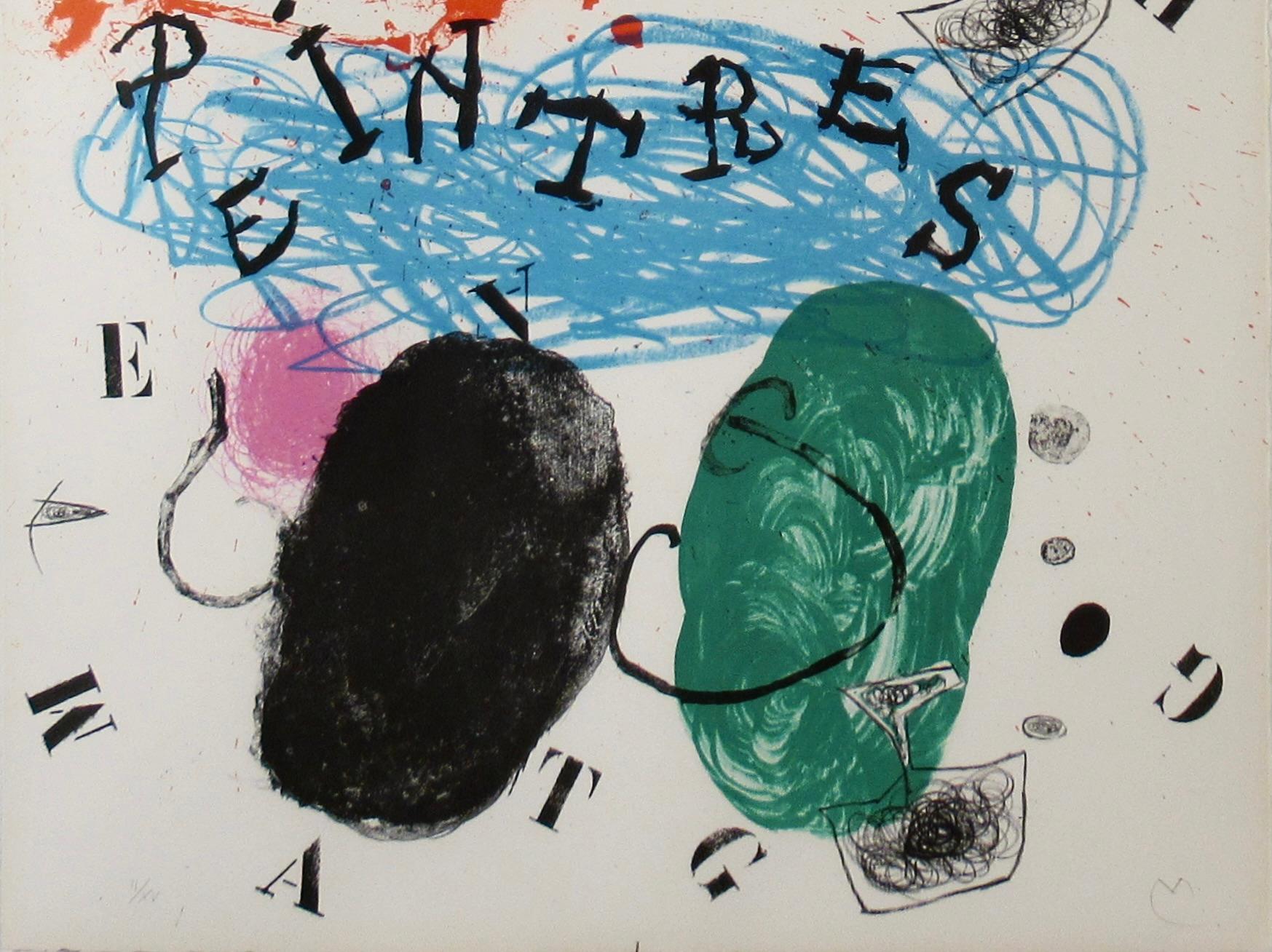 Poetes, Sculpteurs, Peintres - Print Astratto di Joan Miró