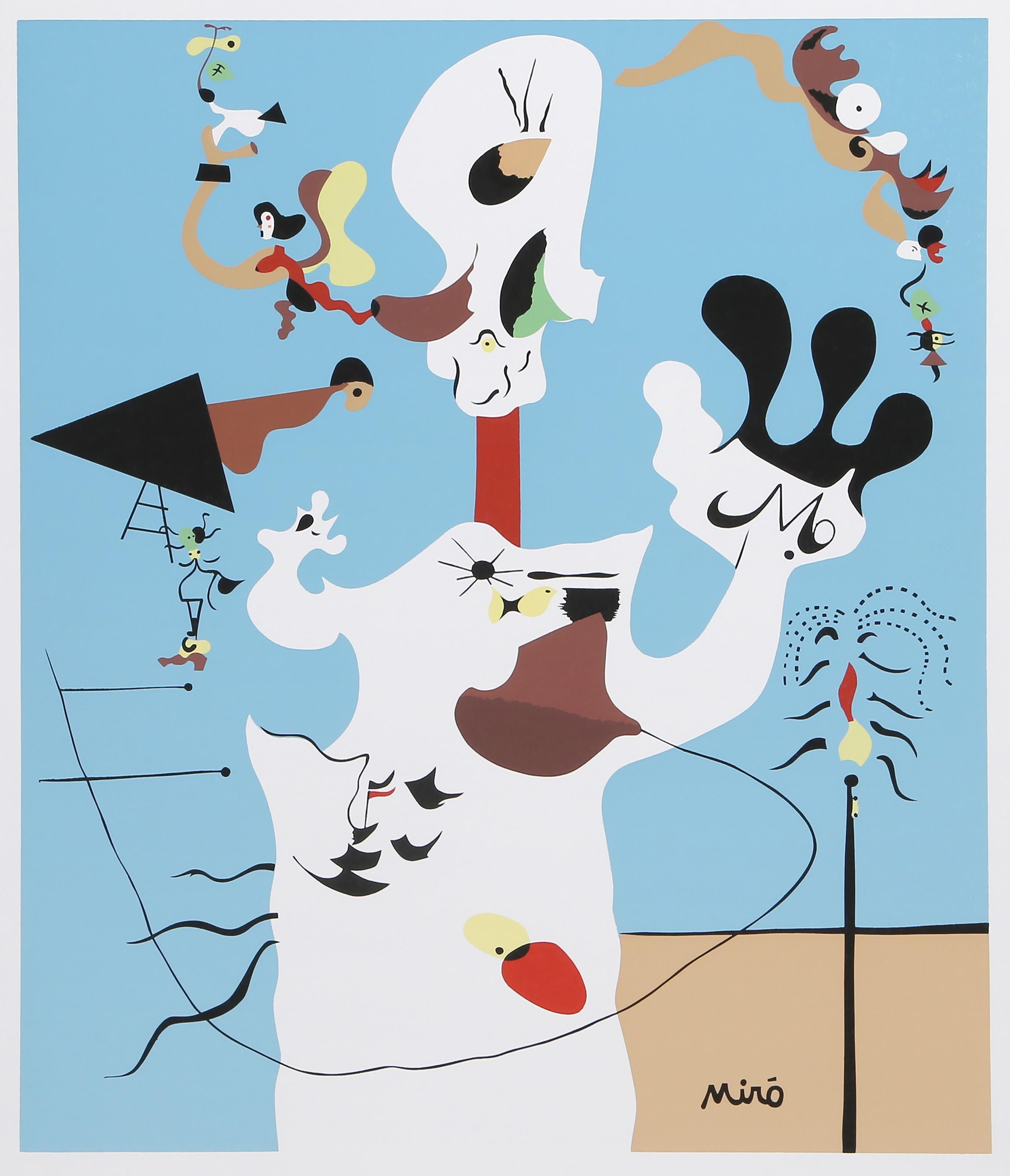 Joan Miró Abstract Print - Potato, Surrealist Screenprint Poster after Joan Miro