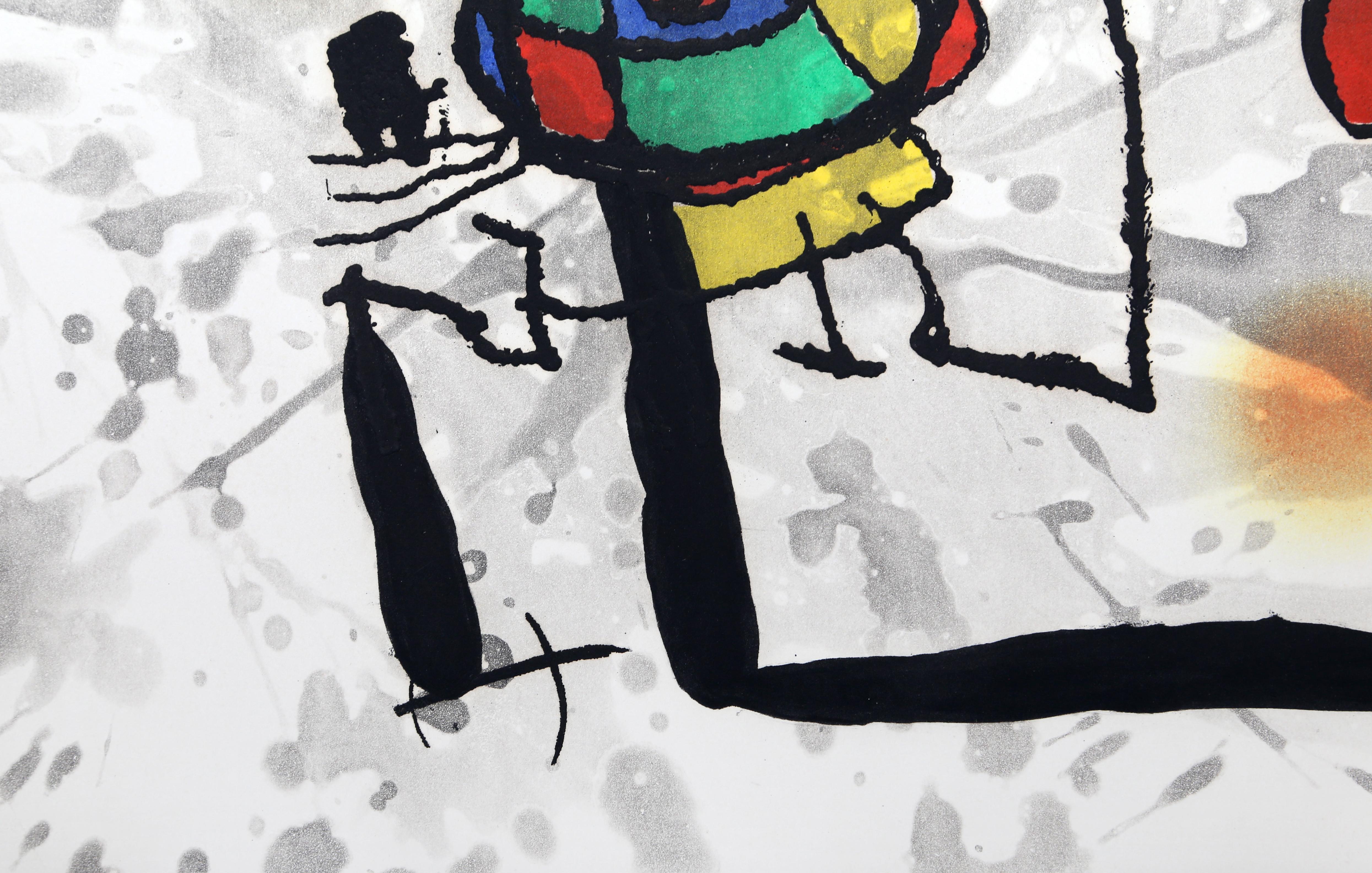 Pygmées Sous la Lune, acquaforte incorniciata di Joan Miro 1972 - Print Moderno di Joan Miró