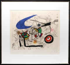 Pygmées Sous la Lune, Framed Etching by Joan Miro 1972