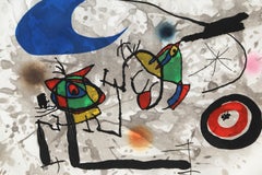 Pygmées Sous la Lune, Modern Framed Etching by Joan Miro 1972