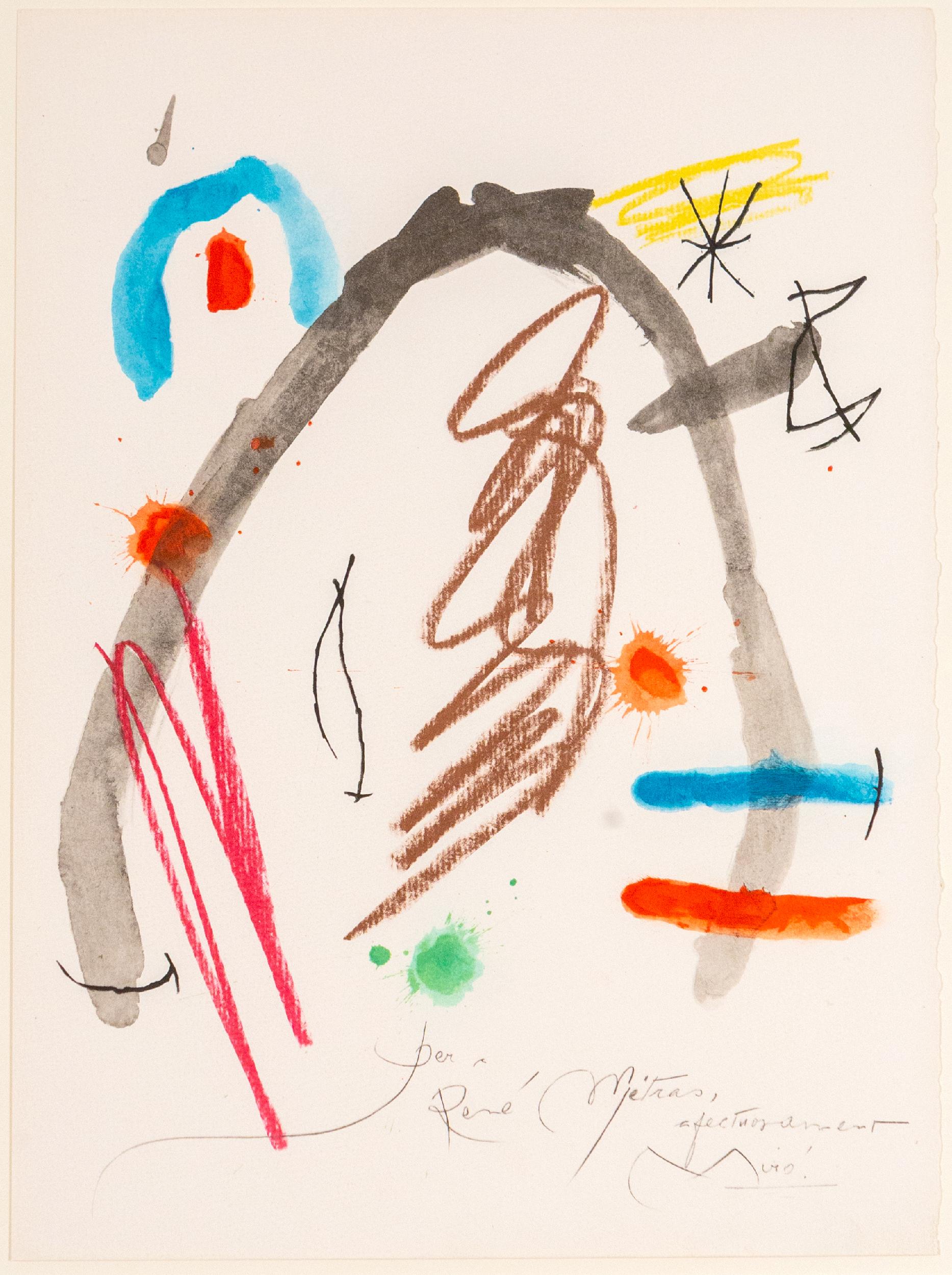 Quelques Fleurs pour des Amis: Métras (#23) - Abstract Expressionist Print by Joan Miró