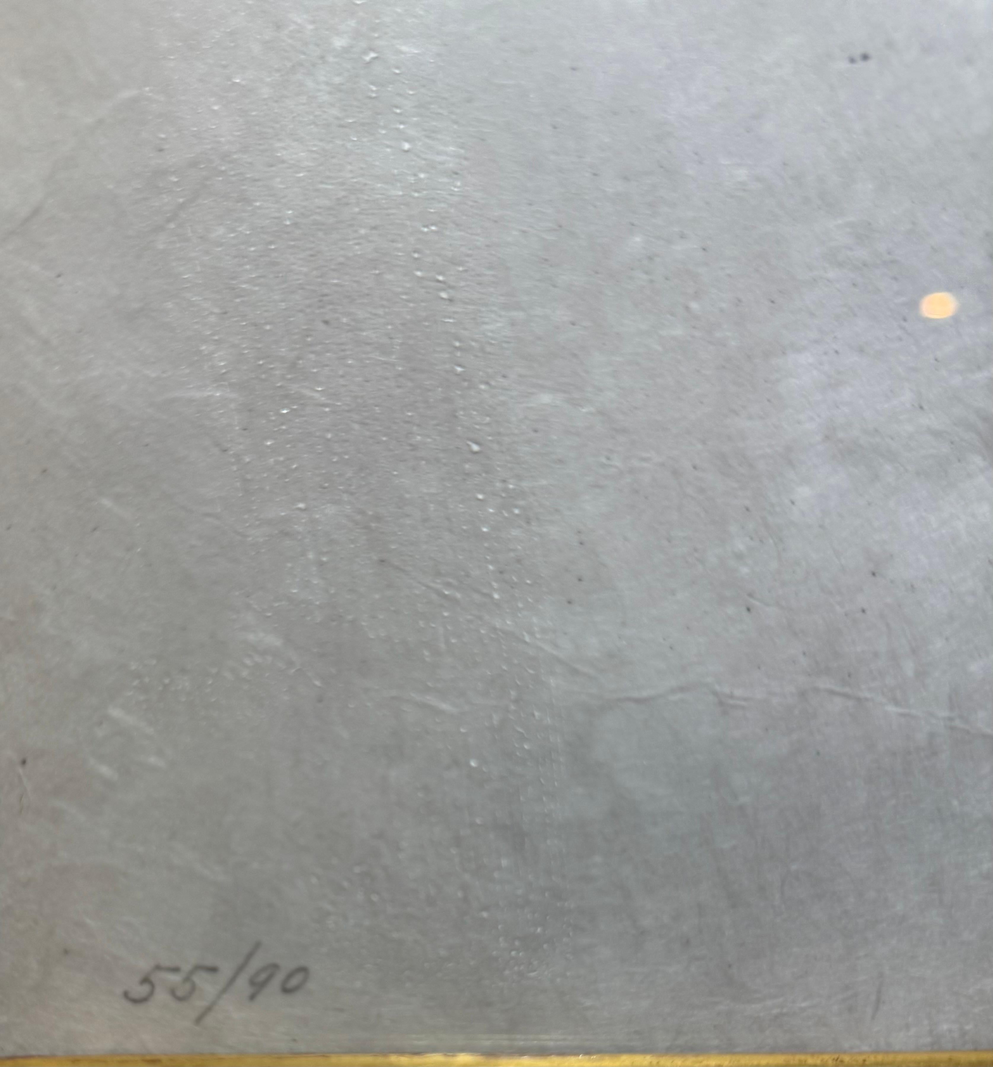 RARE 1969 “KATALONION” Rice Paper Pencil Signed Lithograph - Gris Abstract Print par Joan Miró