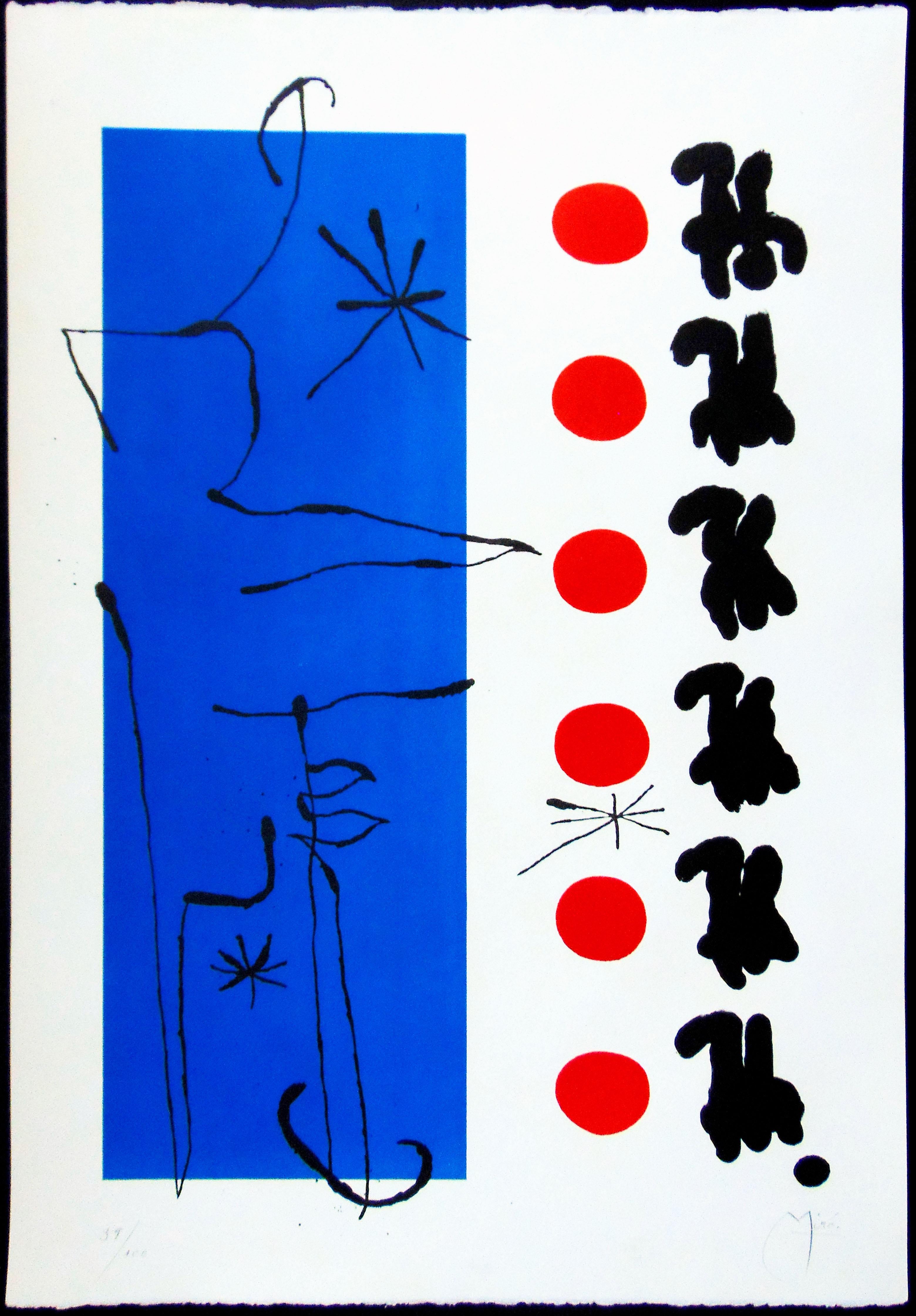 Red and Blue  Rouge et bleu - Surrealism Spanish - Print by Joan Miró