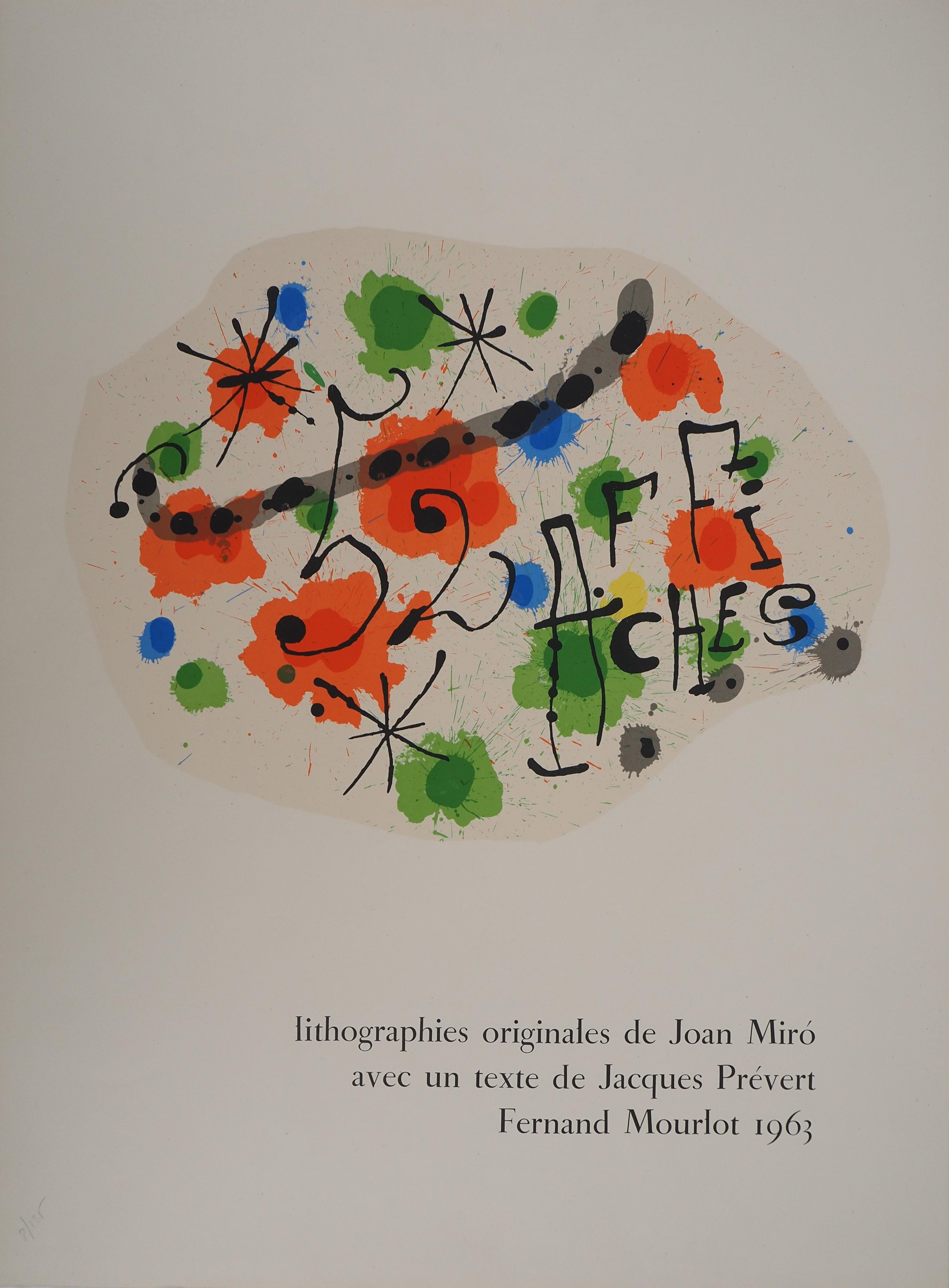 Composition rouge, Préface à 52 Affiches - Lithographie originale (Cramer #84) - Print de Joan Miró