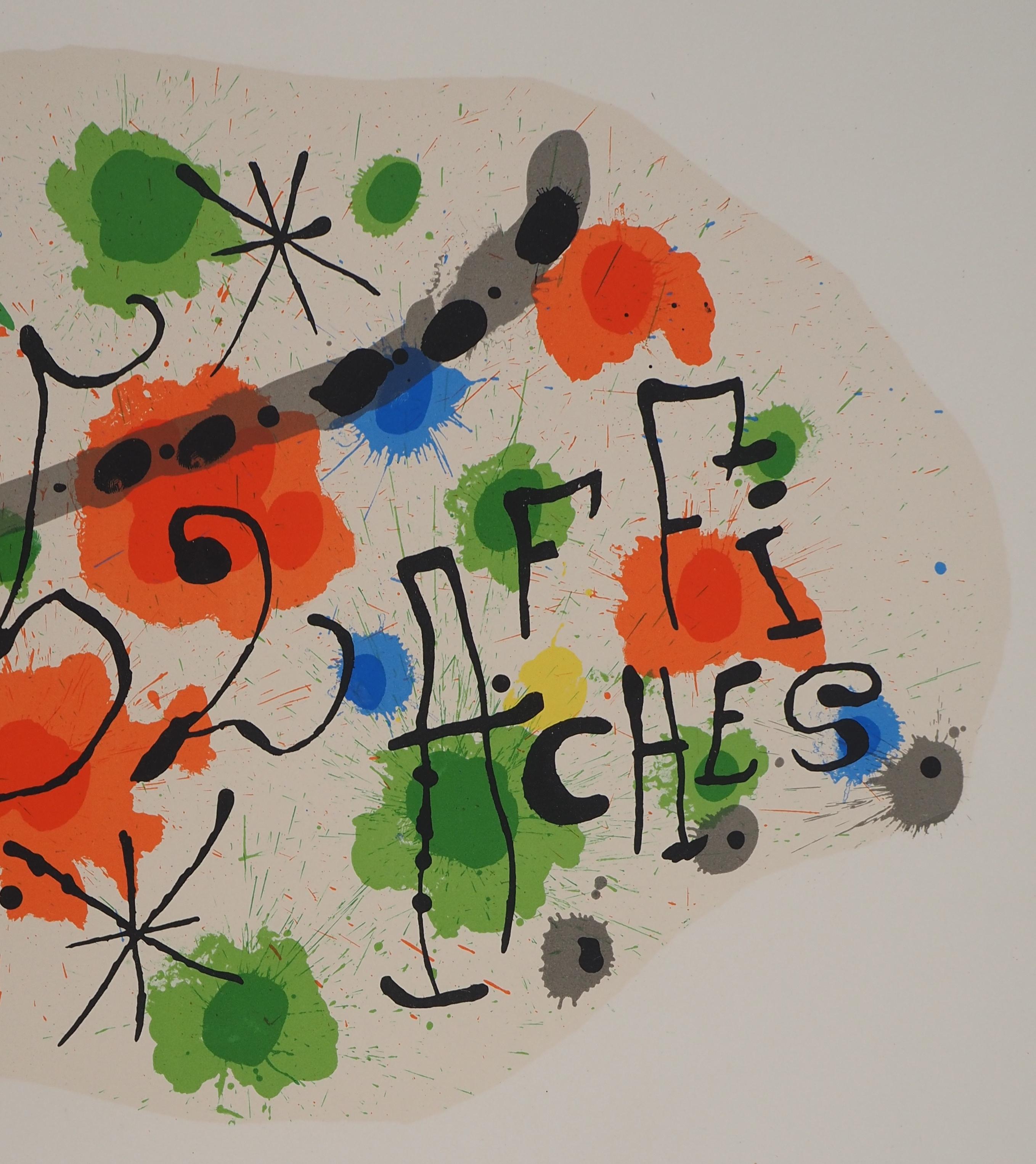 Composition rouge, Préface à 52 Affiches - Lithographie originale (Cramer #84) - Surréalisme Print par Joan Miró