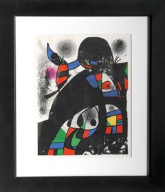 San Lazzaro, lithographie abstraite encadrée de Joan Miró