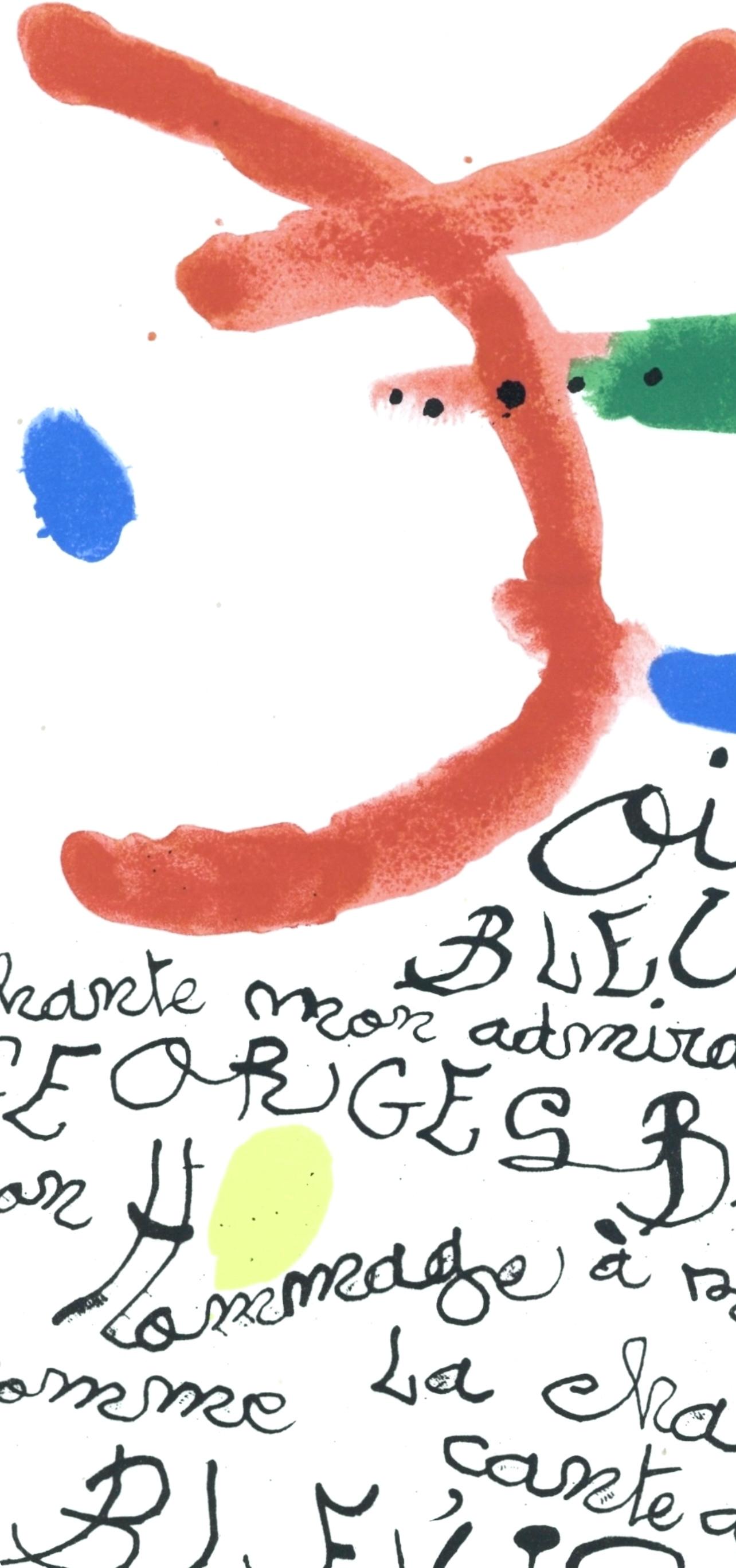 Poême pour Georges Braque (Cramer 87), Derrière le miroir - Print by Joan Miró