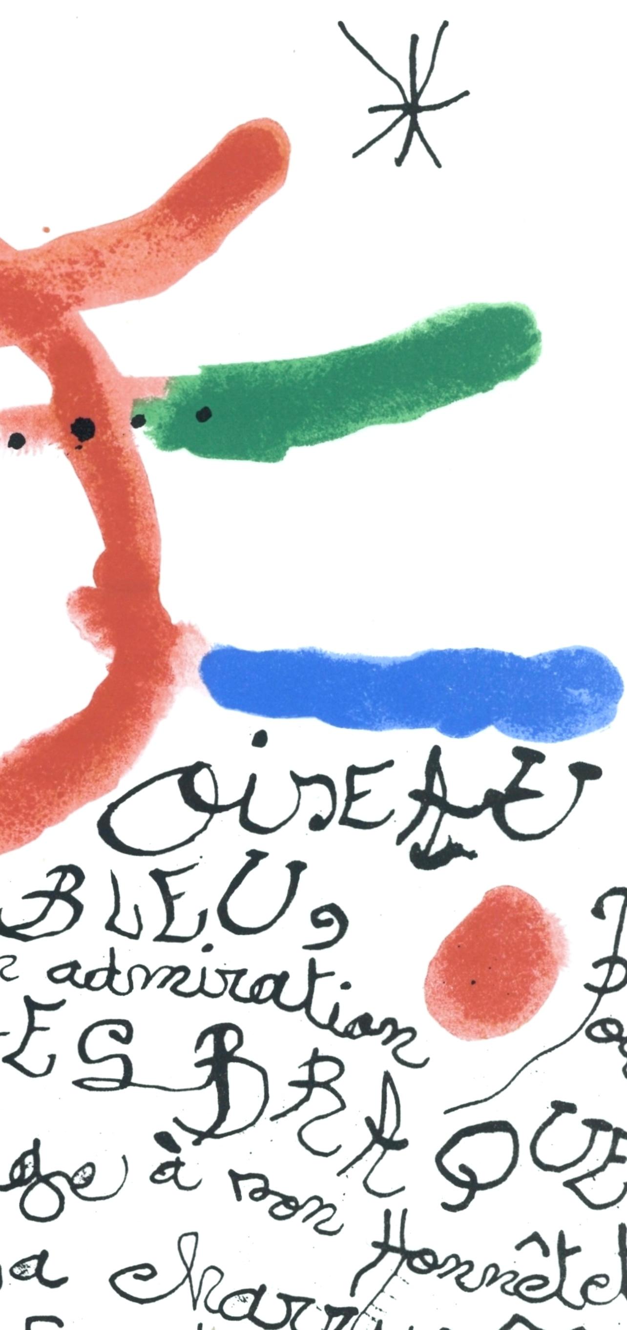 Poême pour Georges Braque (Cramer 87), Derrière le miroir - Surrealist Print by Joan Miró