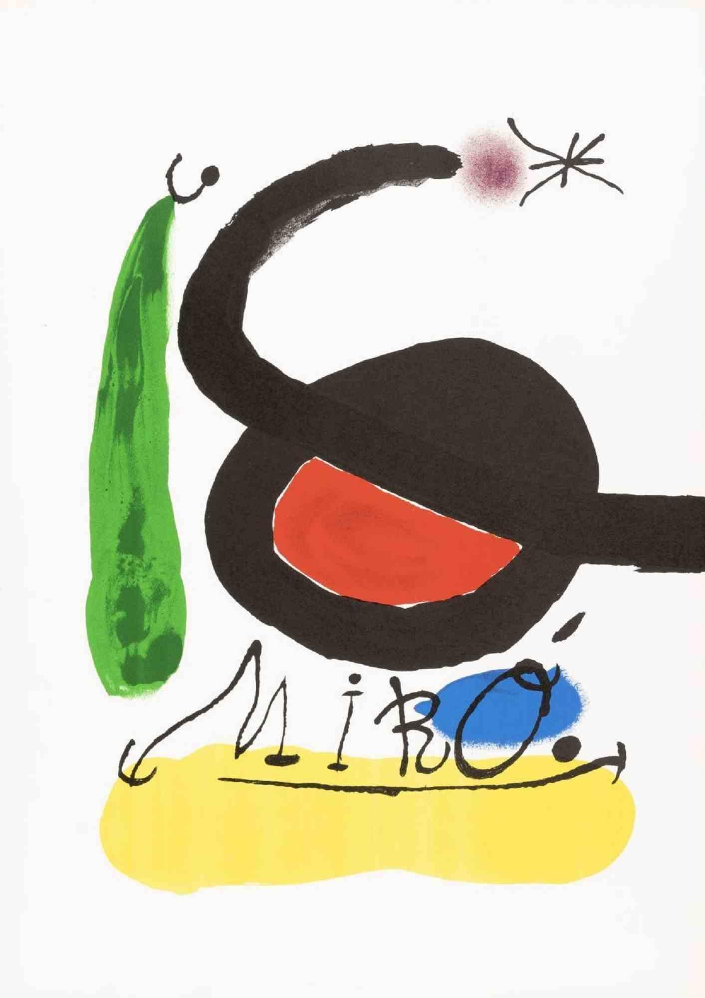 Joan Miró Abstract Print - Sans titre - Vintage Lithographic Poster After Joan Mirò - 1980s