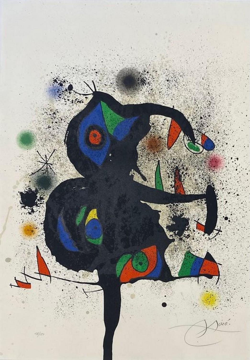 Joan Miró Abstract Print - Sculptures in the mountains, a poem in space in the land of Mont-Blanc 