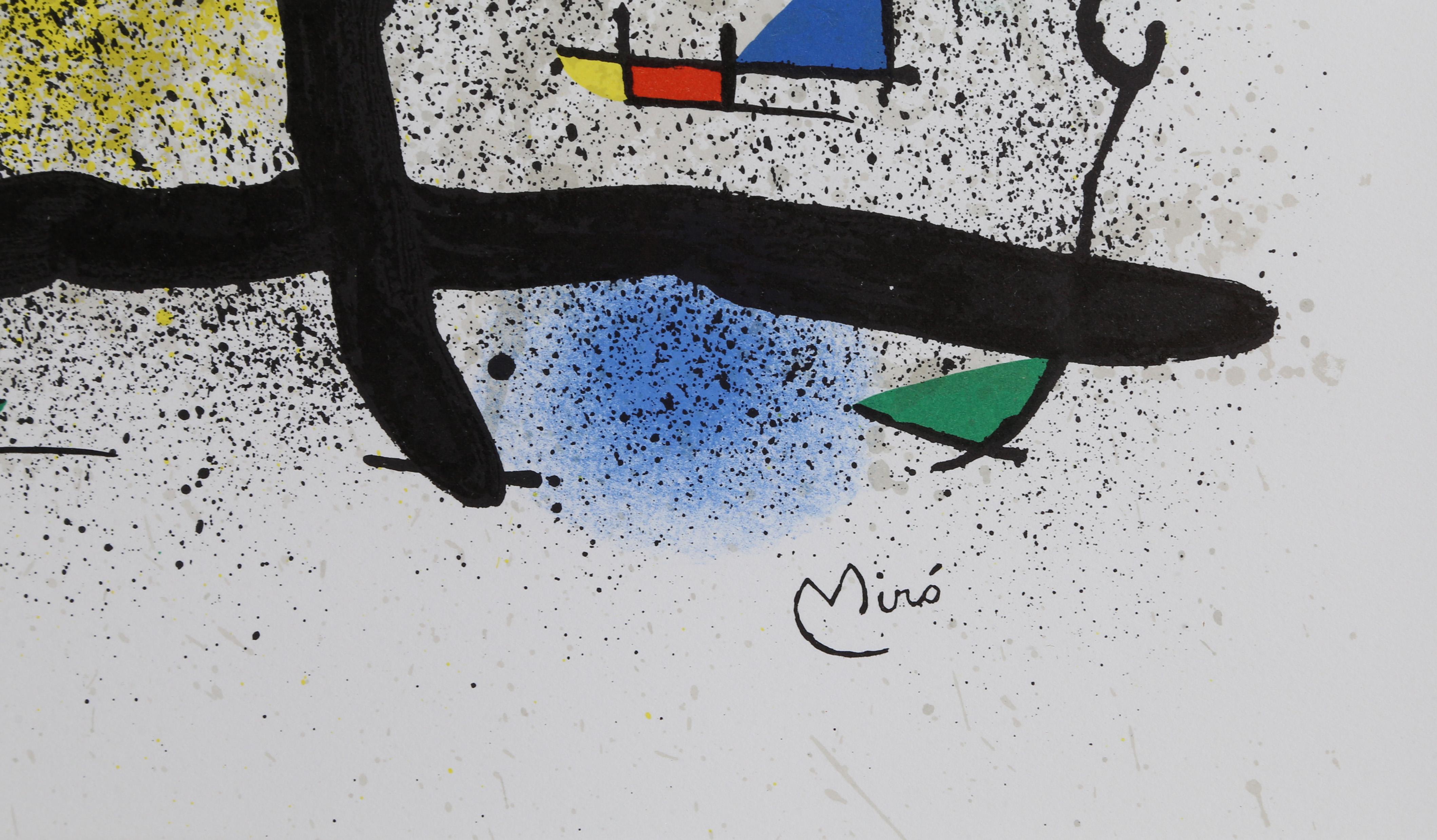Sculture (M. 950), litografia moderna incorniciata di Joan Miro - Abstract Print Grigio di Joan Miró