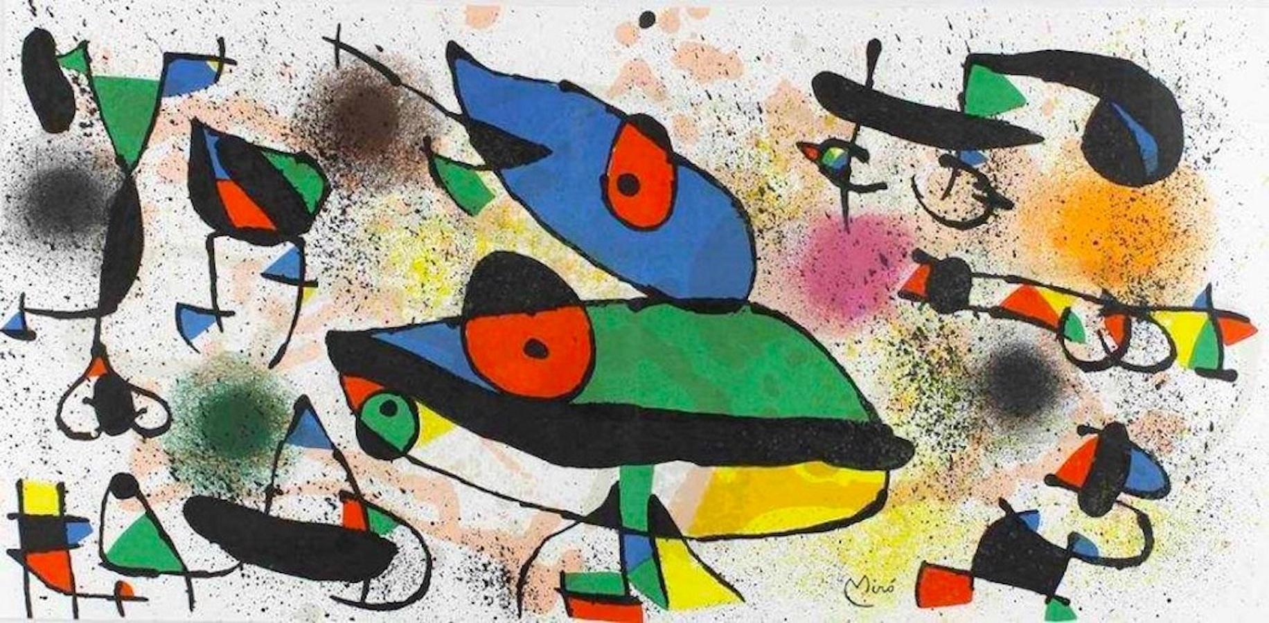 Joan Miró Abstract Print - Sculptures - Original Lithograph by Joan Mirò - 1974