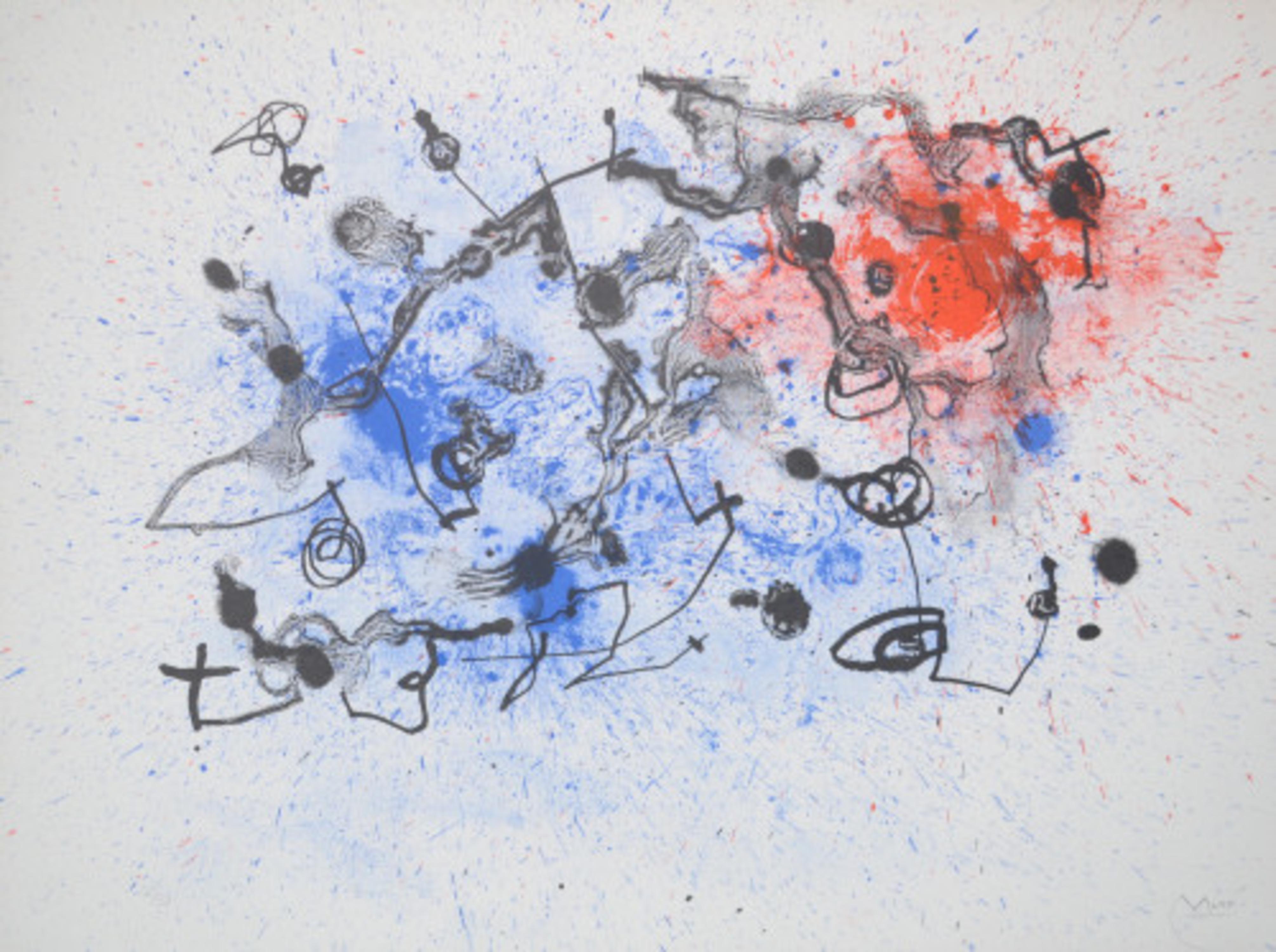 Series II - Blue And Red - M290 - Print by Joan Miró