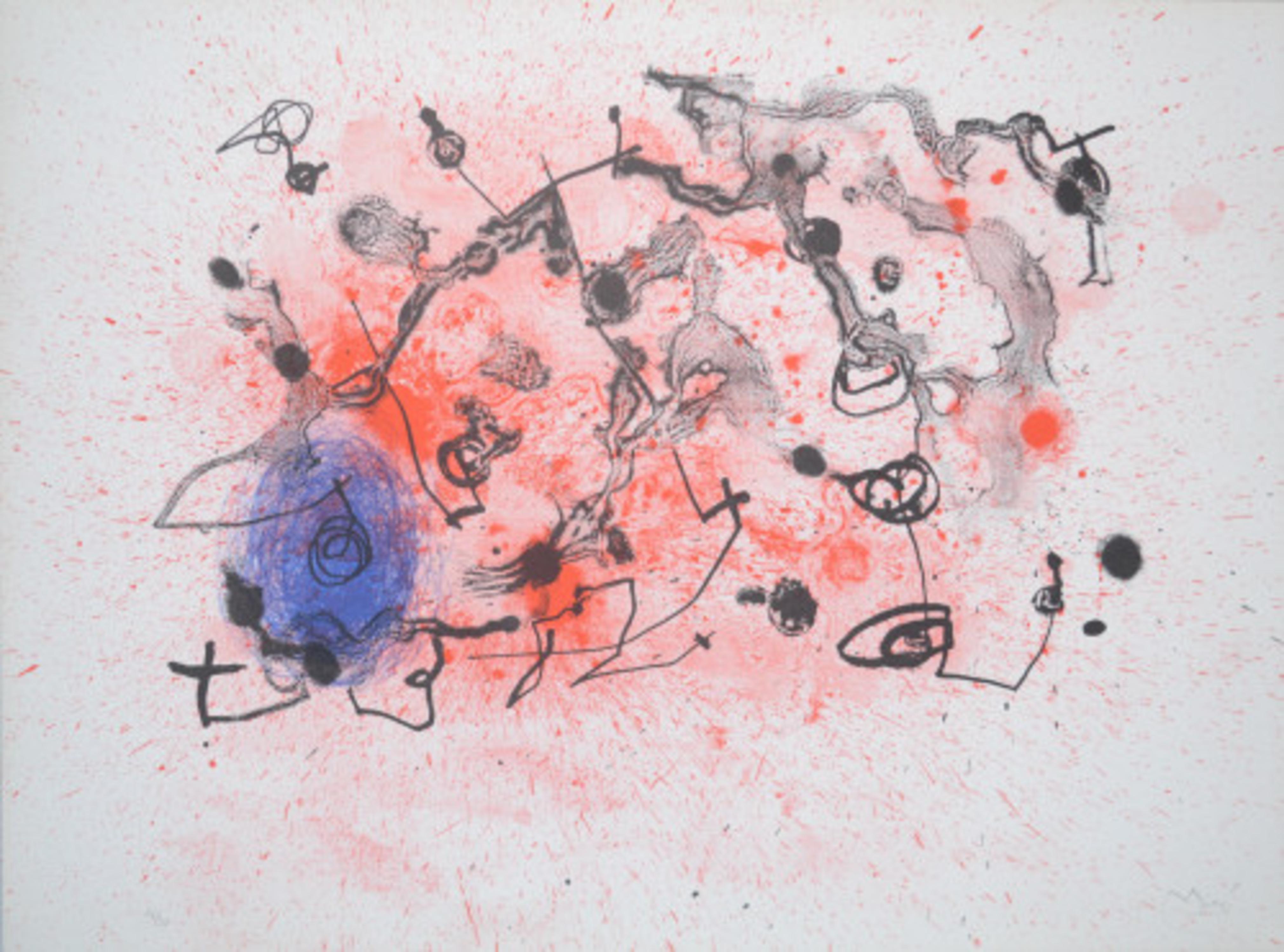 Series II, Blue and Red - M291 - Print by Joan Miró