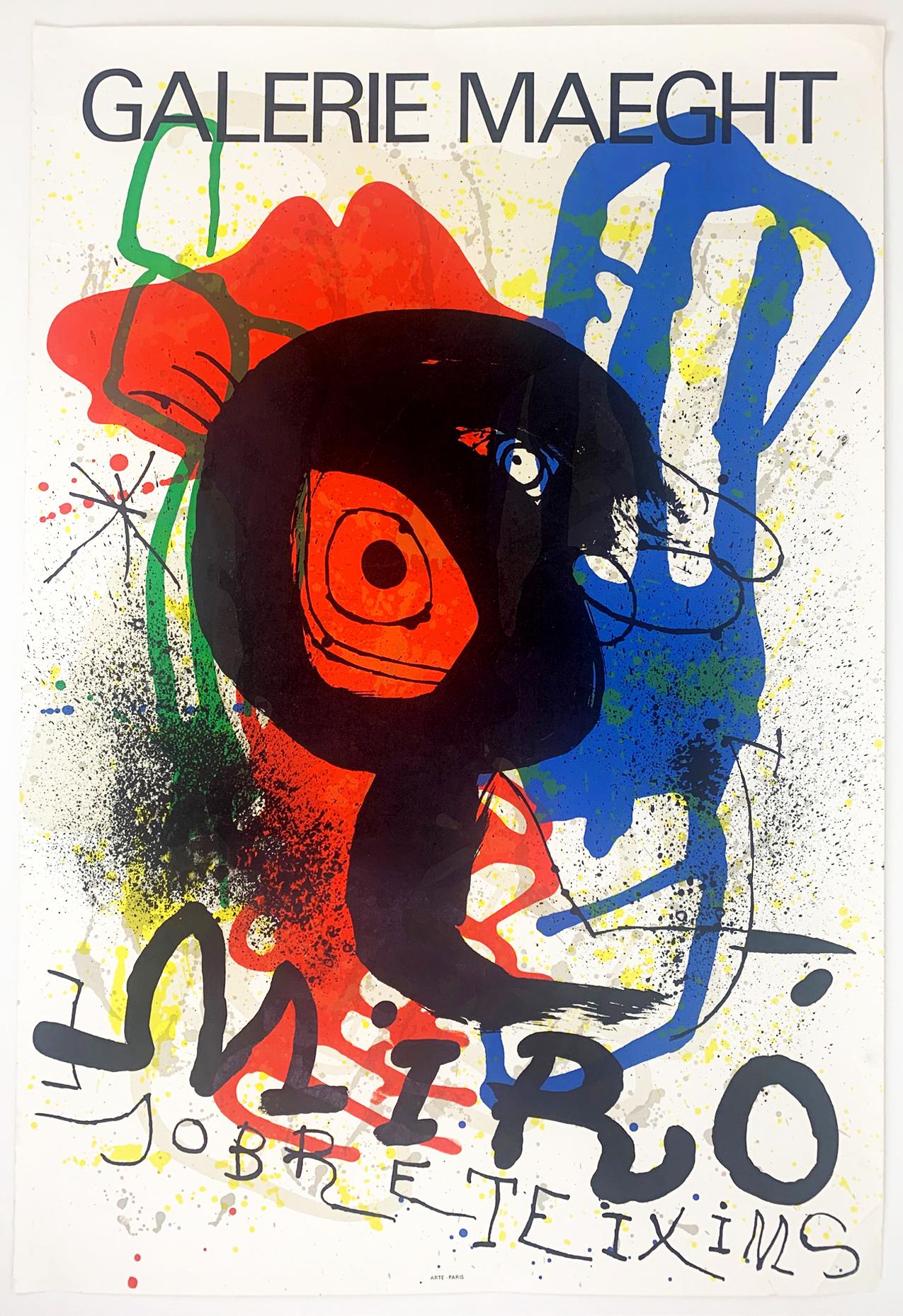 Artist: Joan Miro
Title: Sobreteixims
Galerie Maeght Exhibition Poster
Year: 1973
Printer: Arte Paris
Publisher: Maeght
Medium: Lithographic poster
From a limited edition of 7000
Dimensions: H 33 x W 22 inches
Condition: Good, some wear consistent