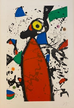 Souris rouge à la mantille - Joan Miró, Aquatint, Abstract Print, Surrealism