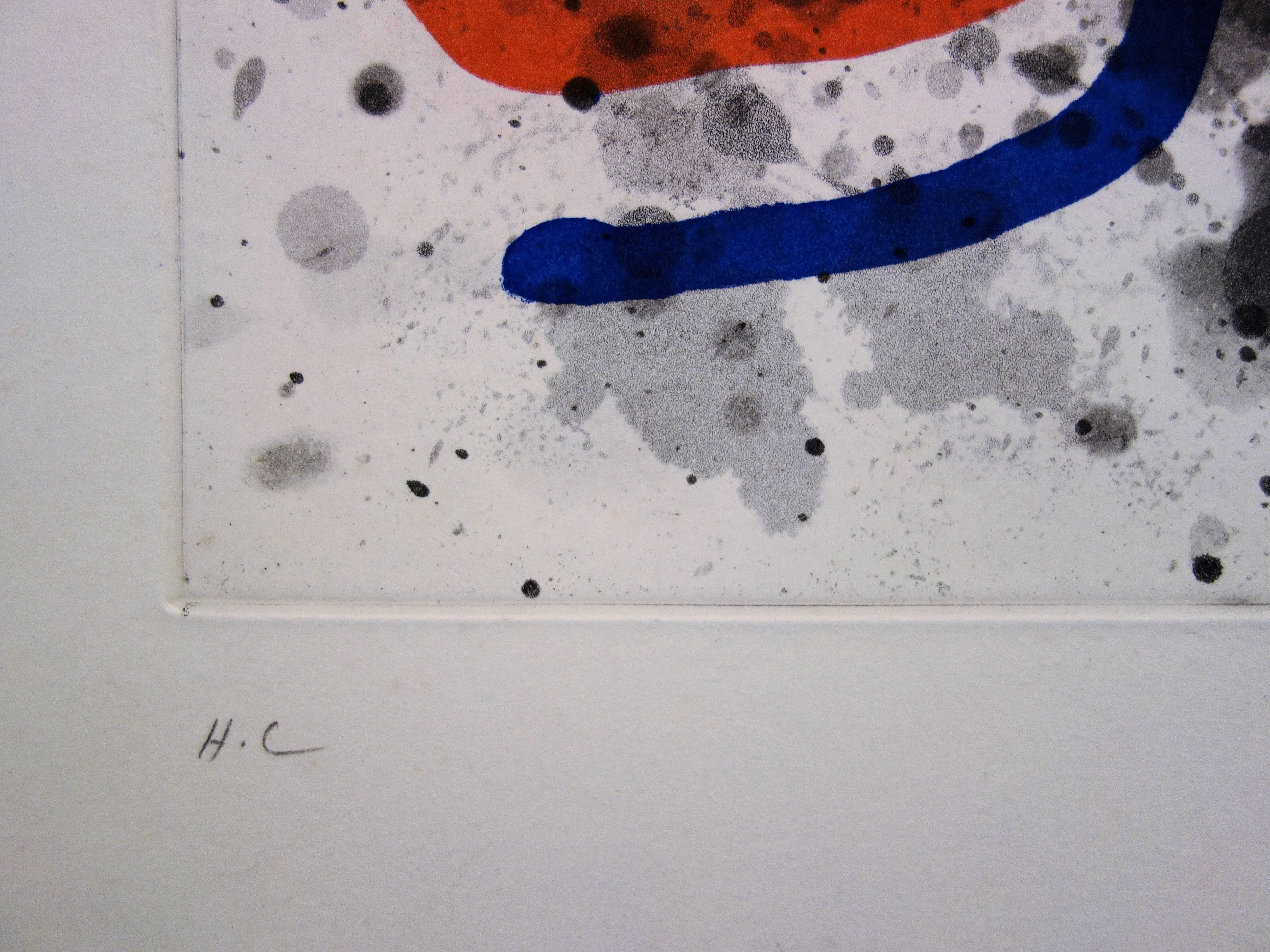 Sous la Grele (Under the Storm) - Original handsigned etching and aquatint, 1969 3
