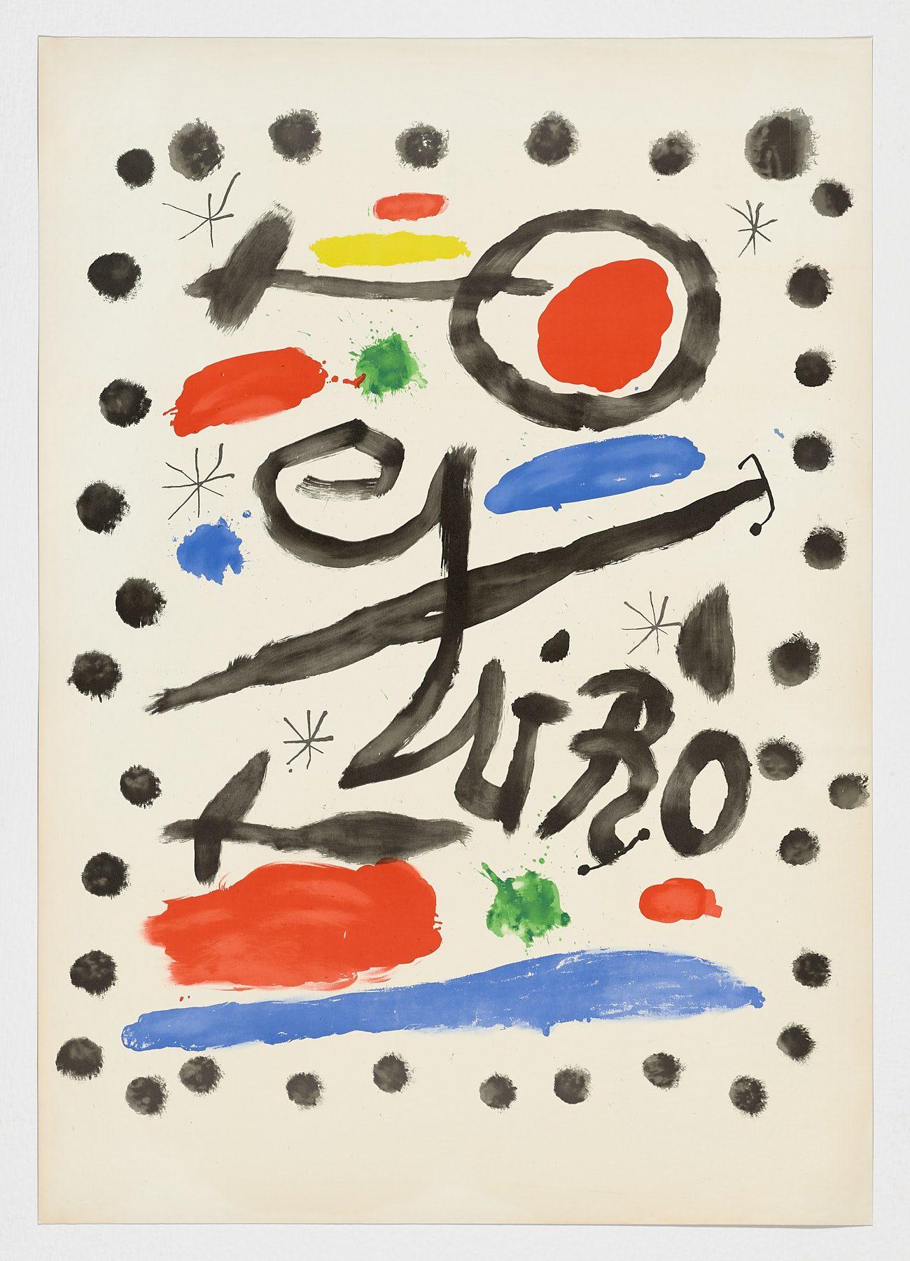 Abstract Print Joan Miró - Artiste espagnol 1964 lithographie originale en édition limitée non signée, n56