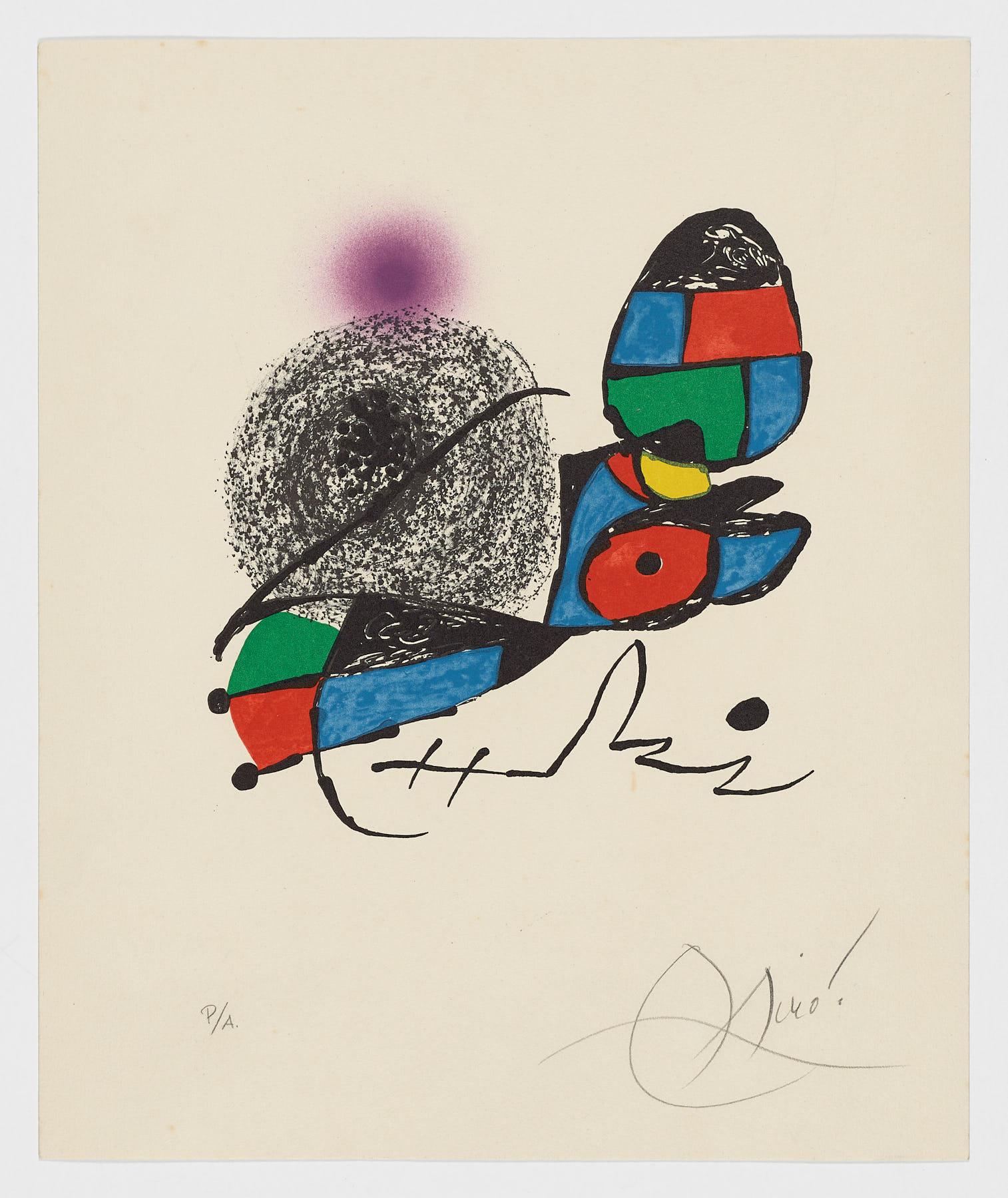 Abstract Print Joan Miró - Lithographie d'art originale en édition limitée signée par un artiste espagnol, numérotée