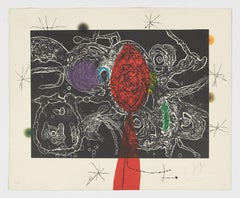 Gravure originale de l'artiste espagnol Joan Miro, signée à la main, en édition limitée