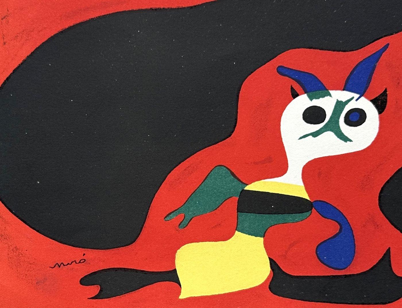 Joan MIRO (1893-1983)
Sommer : Surrealistische Figuren mit dem Mond, 1938

Lithographie in Farben
Gedruckte Unterschrift auf der Platte
Gedruckt in der Werkstatt von Mourlot und veröffentlicht von Teriade für 