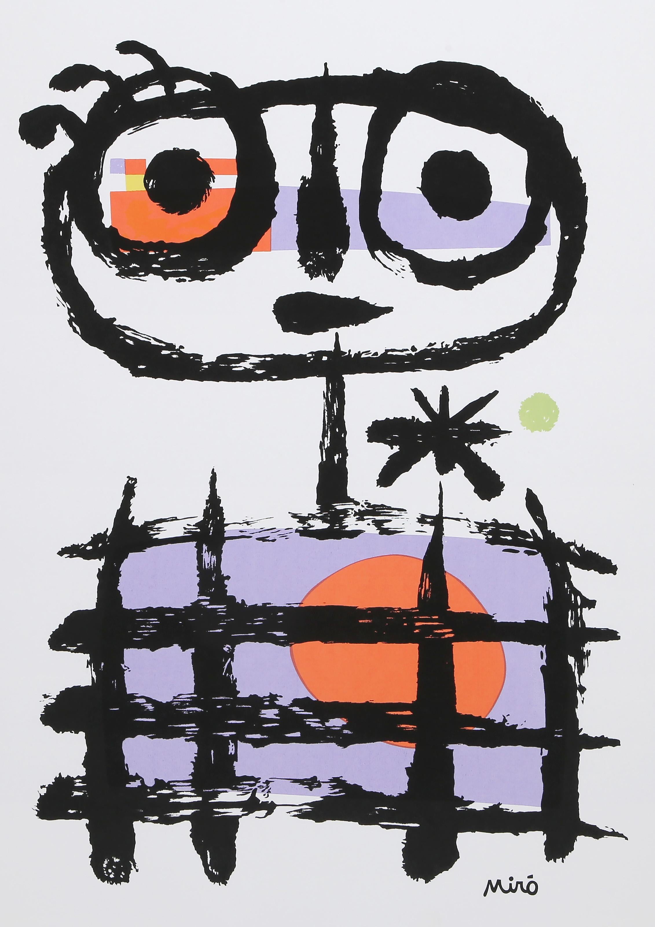 Joan Miró Abstract Print - Sun Eater, Surrealist Screenprint Poster after Joan Miro