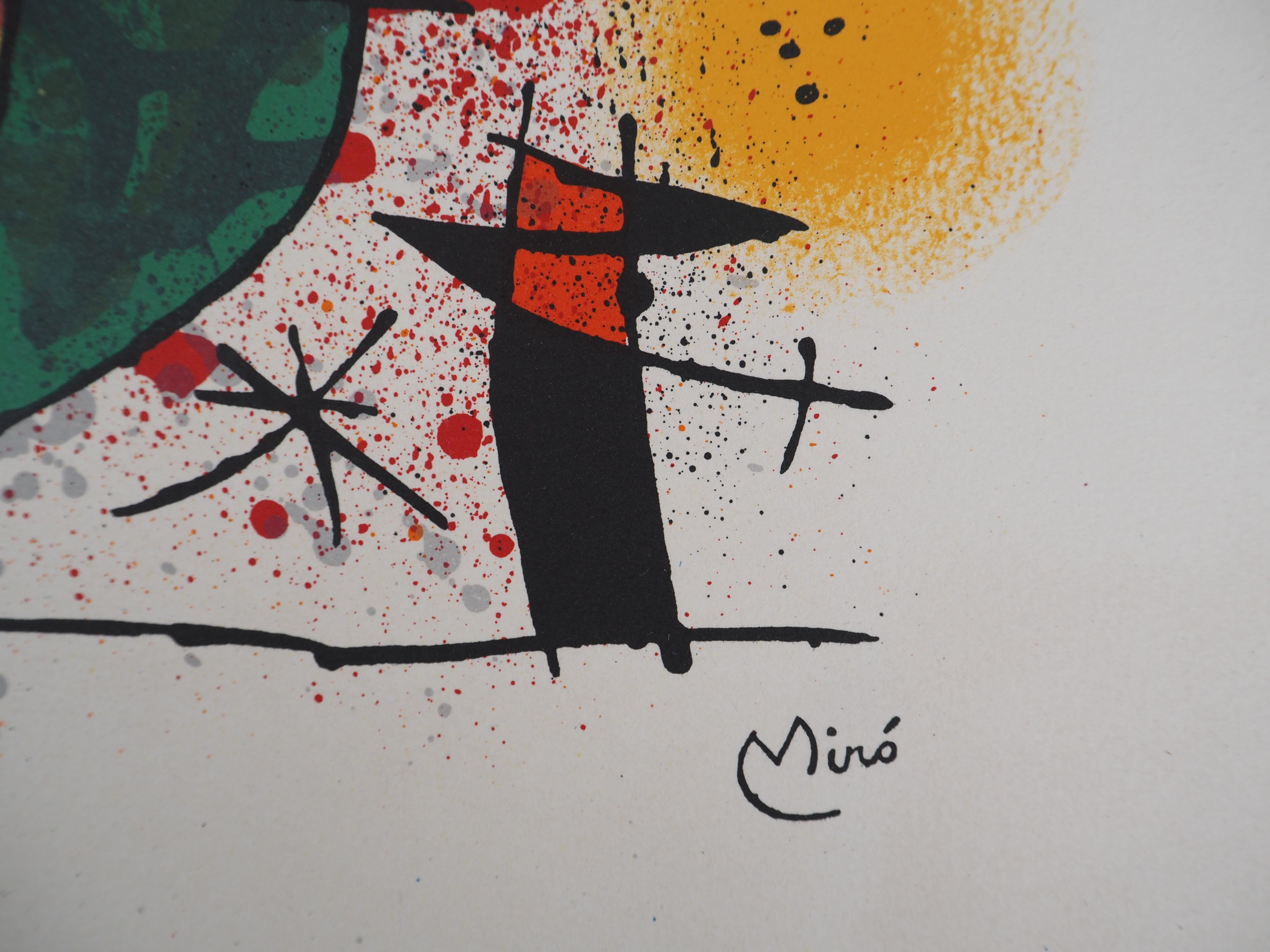 Surrealist Animals - Original Lithograph Signed in the Plate - Mourlot #928 - Beige Abstract Print by Joan Miró