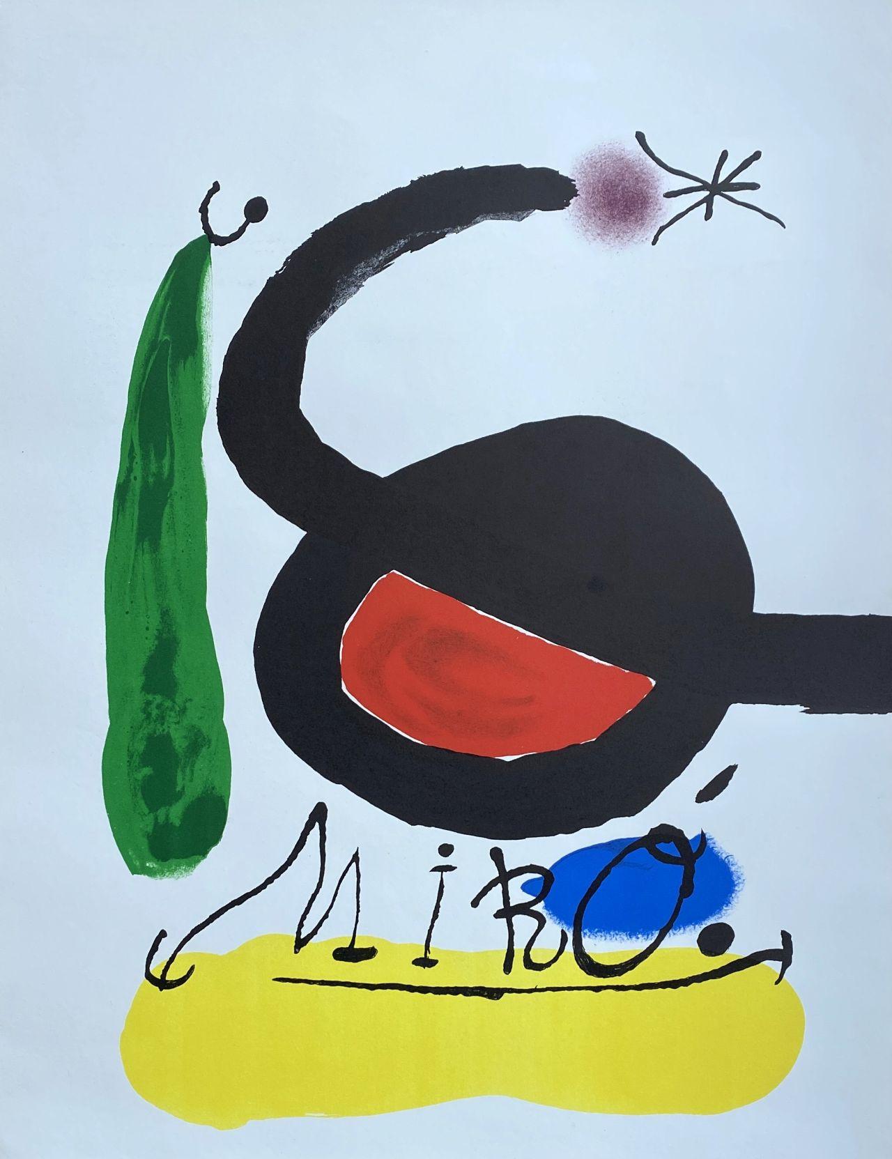 Joan Miró Abstract Print - Surrealist Bird - Colors Lithograph Signed in the Plate - 1971