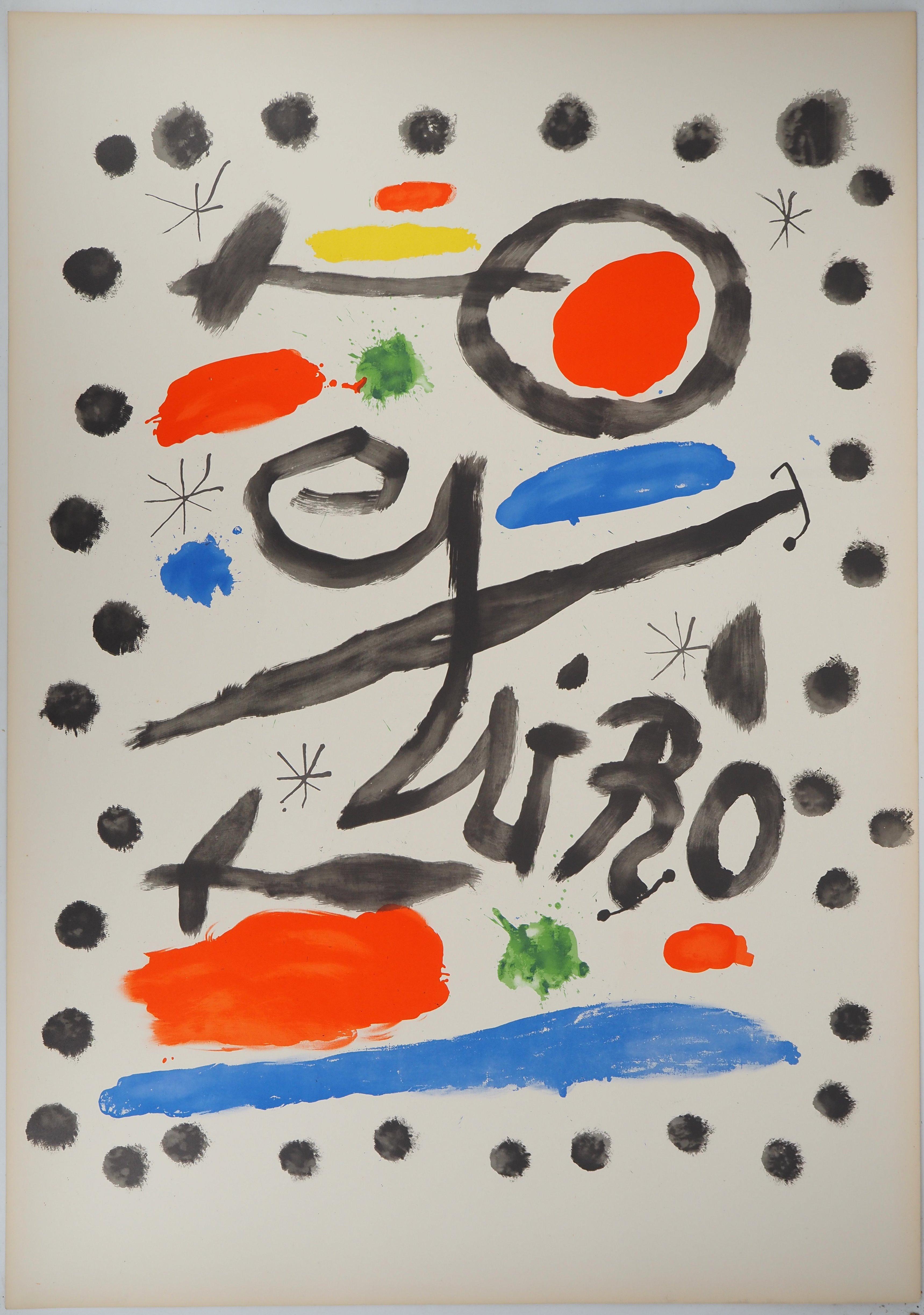 Surrealistische Komposition – Originallithographie (Mourlot #355) (Moderne), Print, von Joan Miró