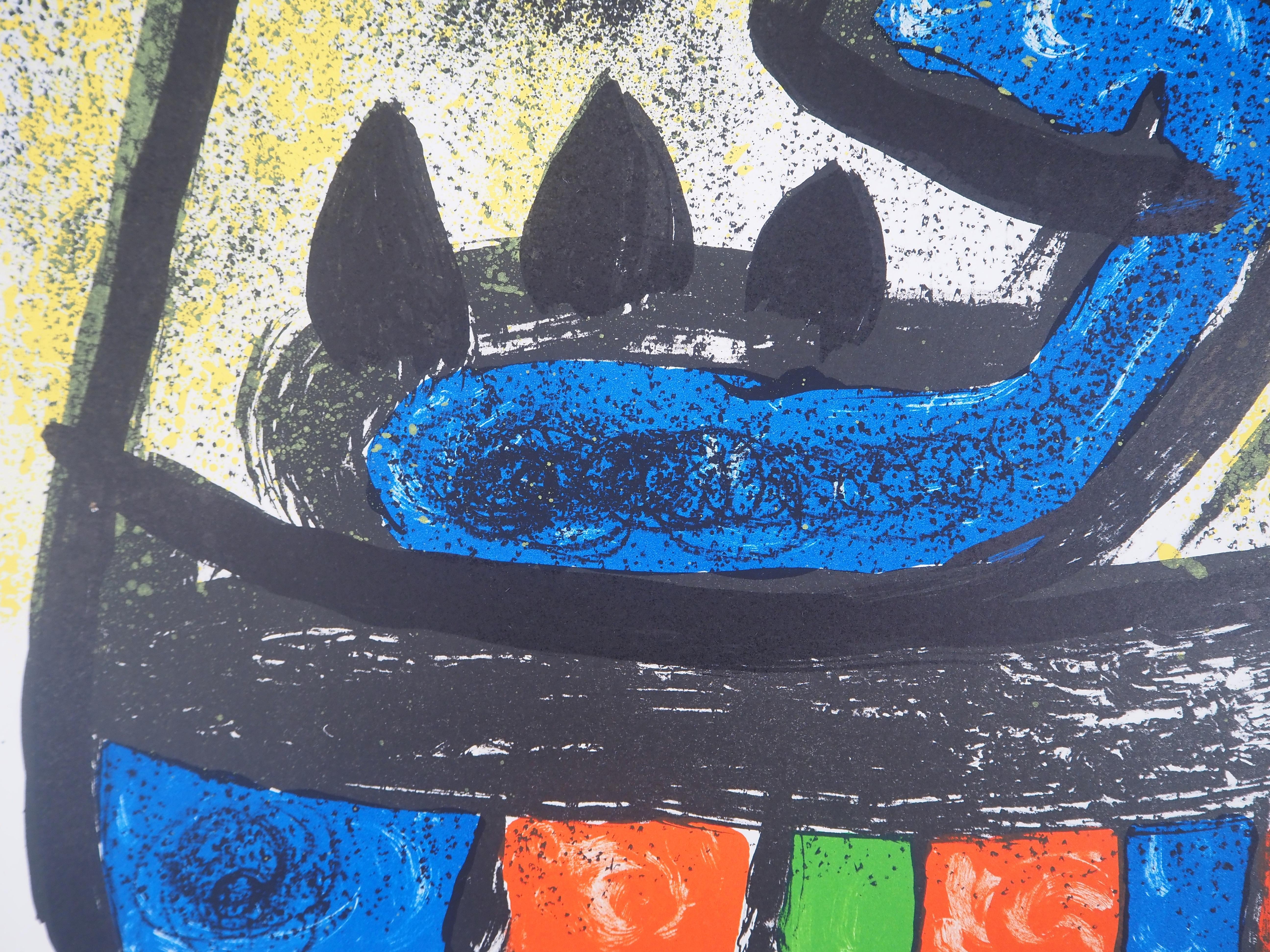 Figure surraliste - Lithographie originale, signe  la main (Mourlot n 746) - Moderne Print par Joan Miró