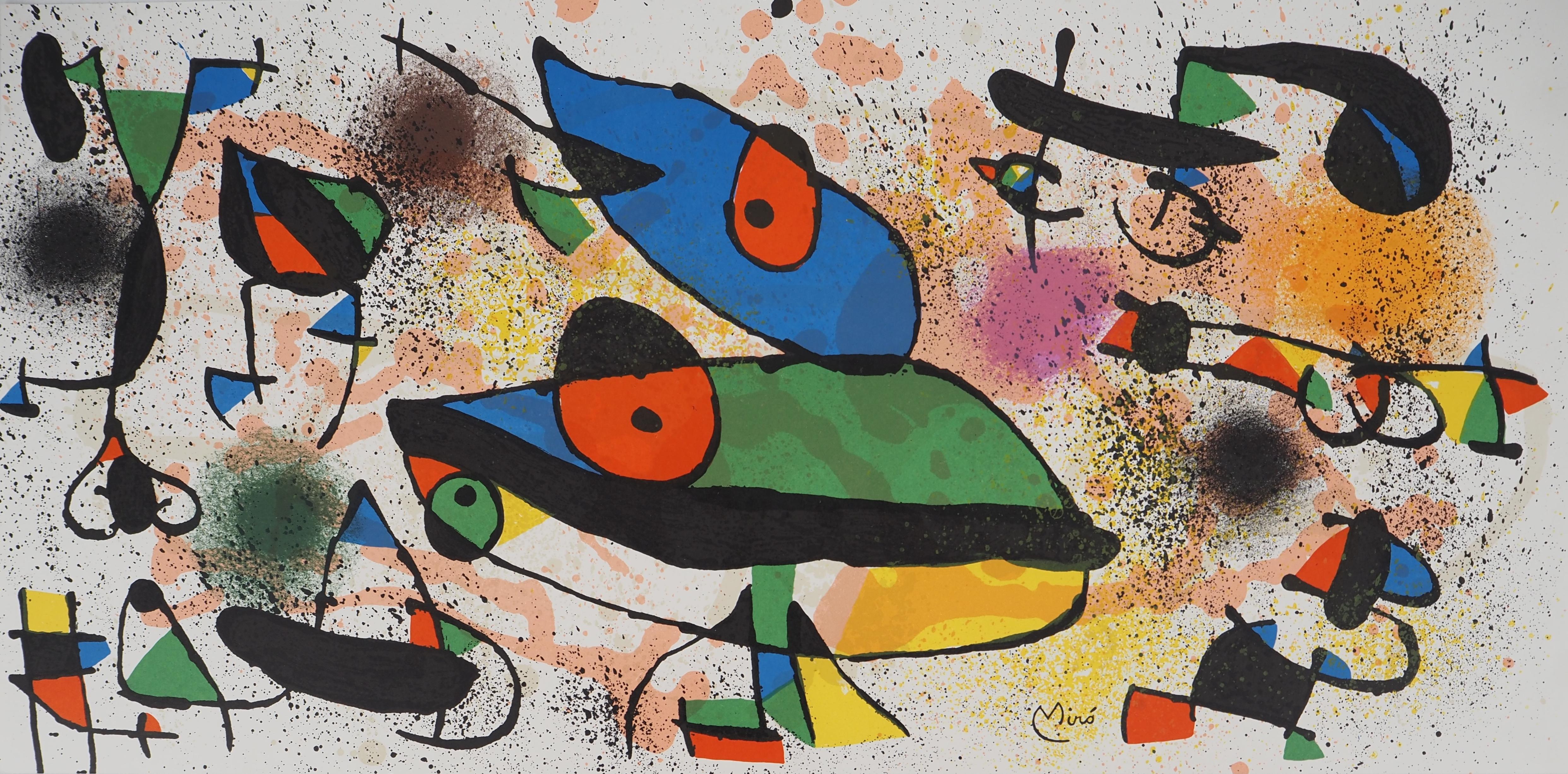 Joan Miró Abstract Print - Surrealist Frogs - Original Lithograph Signed in the Plate - Mourlot #949