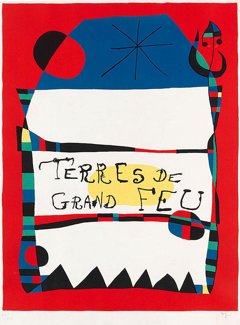 Joan Miró Figurative Print - Terres de grand feu, 1956