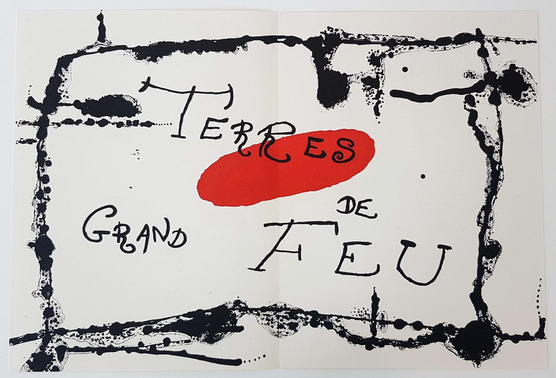 Joan Miró Figurative Print - Terres Grand de Feu (one plate from Artigas)