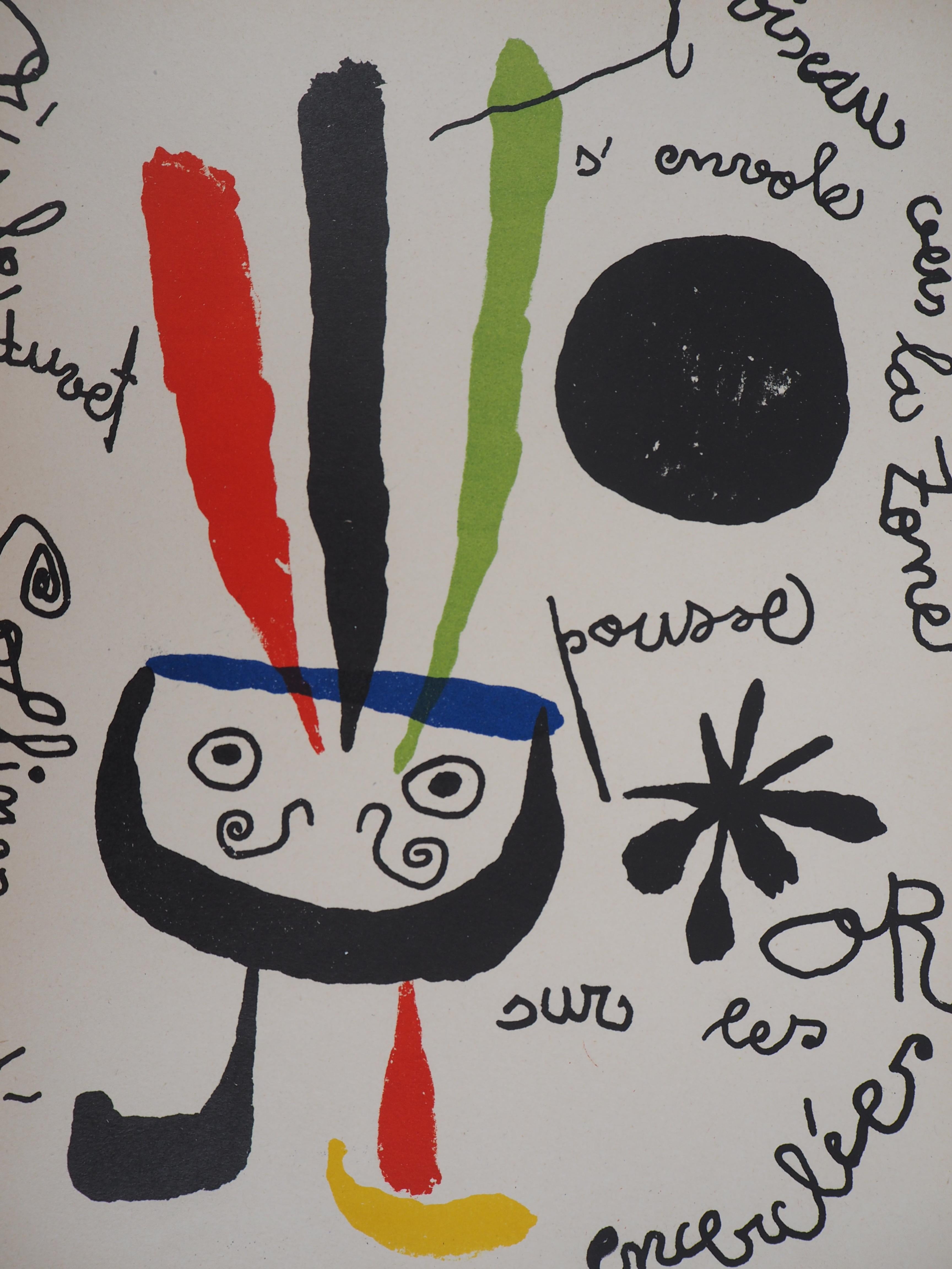 The Bird - Original lithograph - (Mourlot #185) - Print by Joan Miró