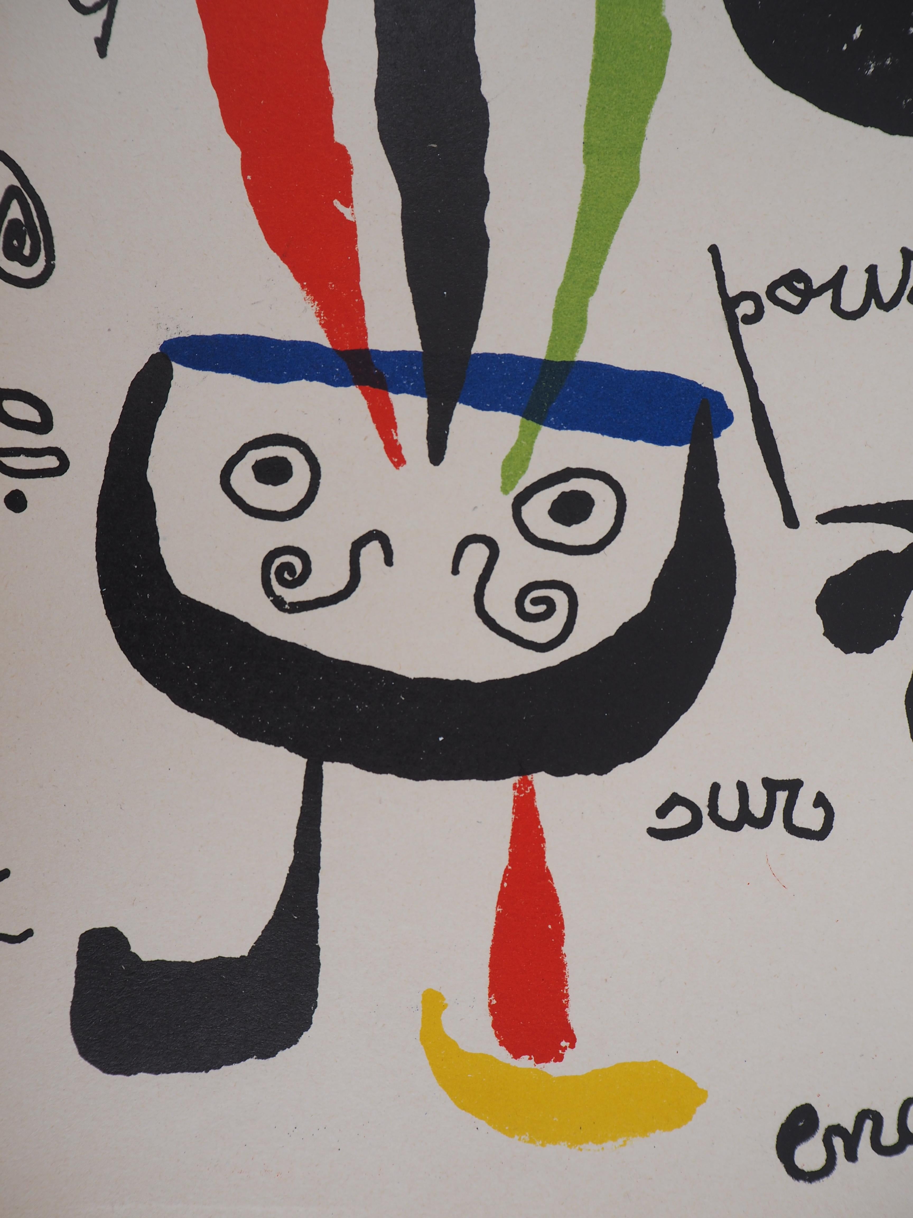 L'uccello - Litografia originale - (Mourlot #185) - Print Astratto di Joan Miró