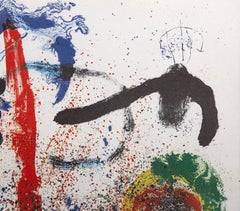 La cascade de Indelible Miro, lithographie offset surréaliste d'après Joan Miro