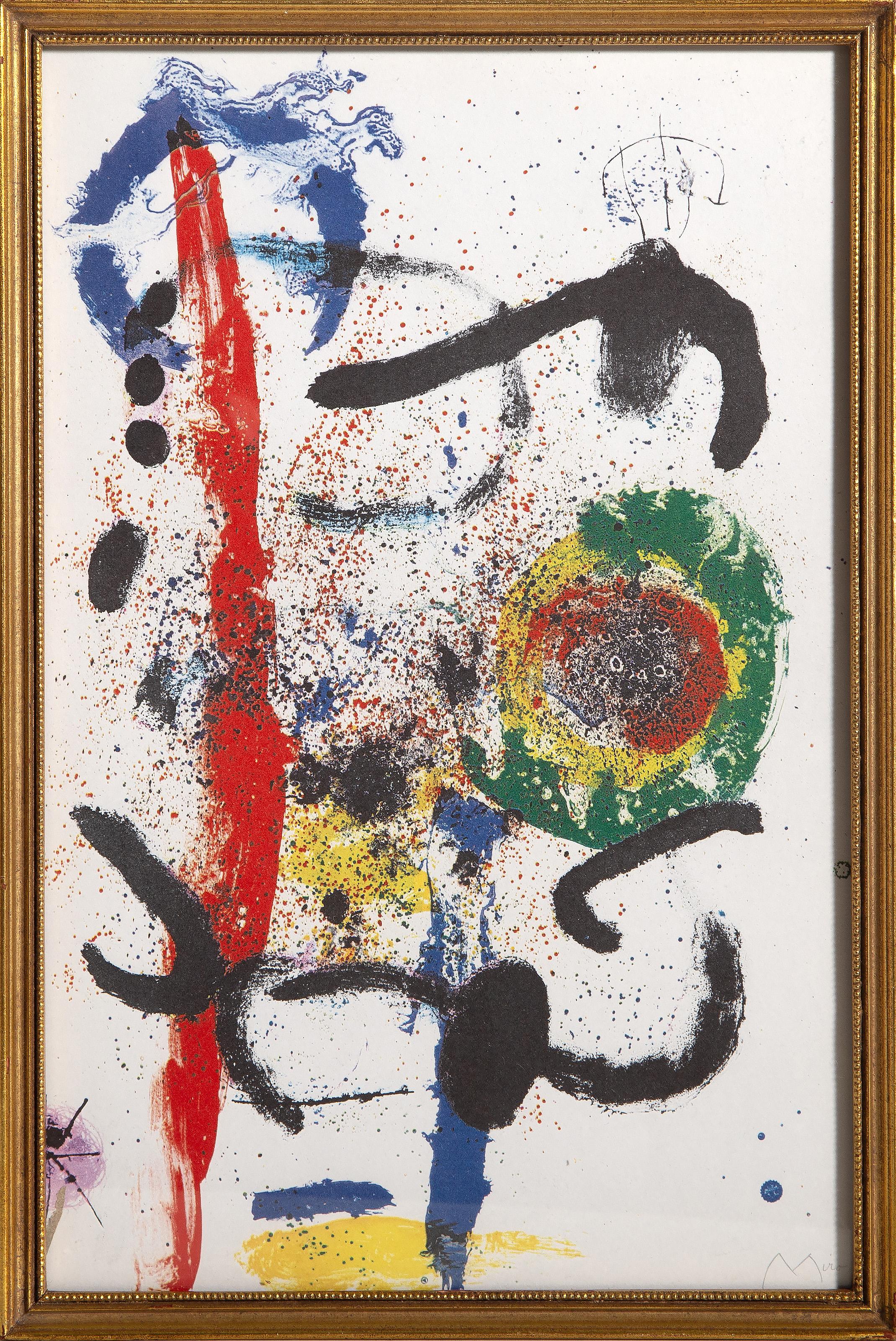 Abstract Print di Joan Miró - La cascata da Indelible Miro, litografia offset surrealista di Joan Mirò