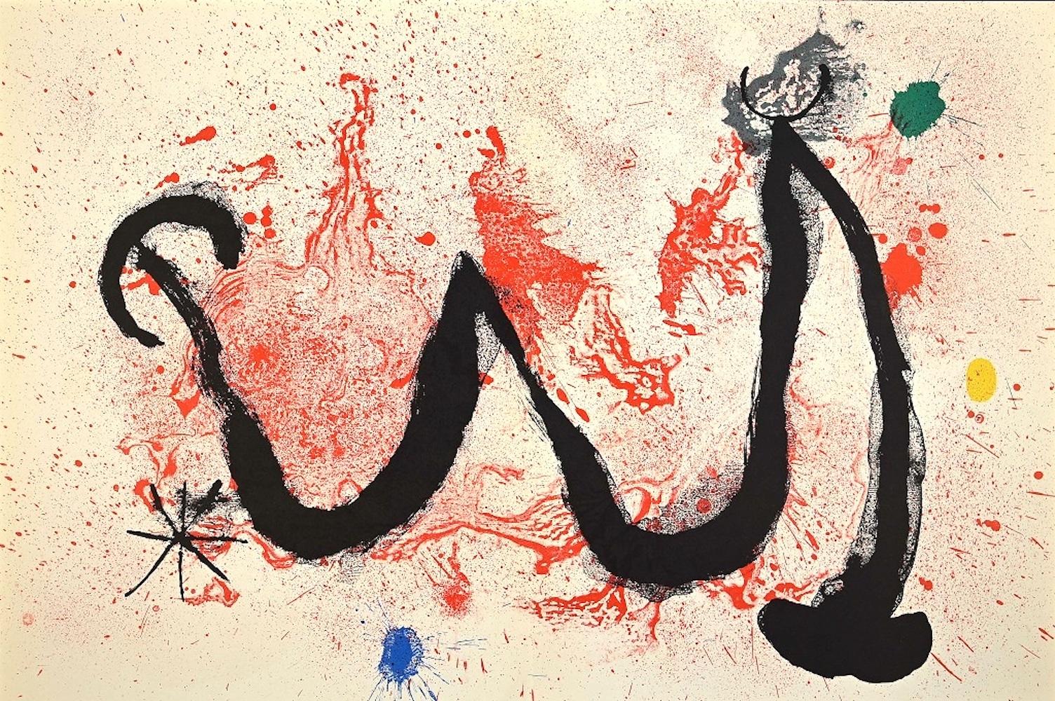 Joan Miró Abstract Print - The Fire Dance from Derriere Le Miroir - Original Lithograph by Joan Mirò - 1963
