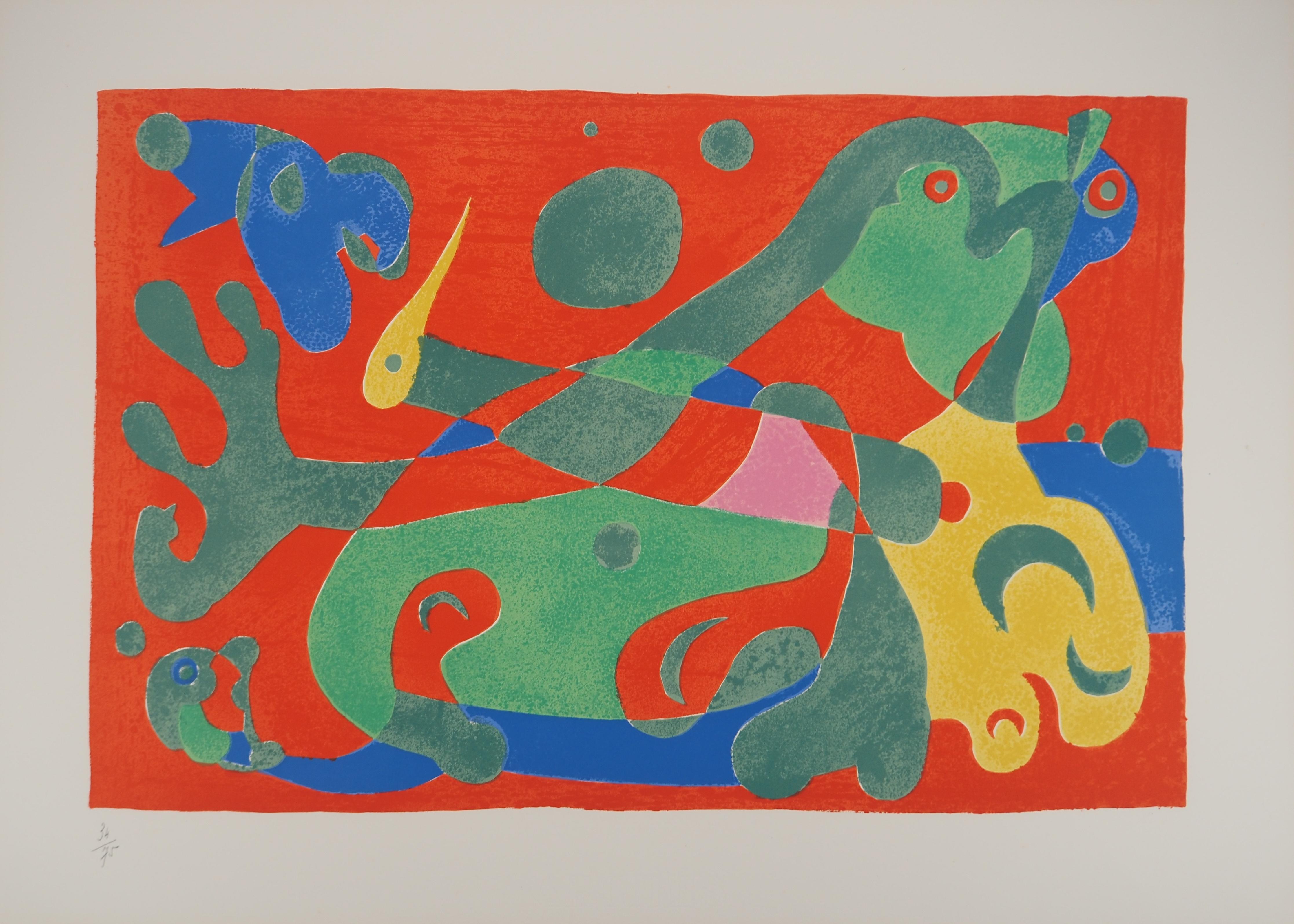Der grüne Drache, König Ubu - Original Lithographie (Mourlot #420) – Print von Joan Miró