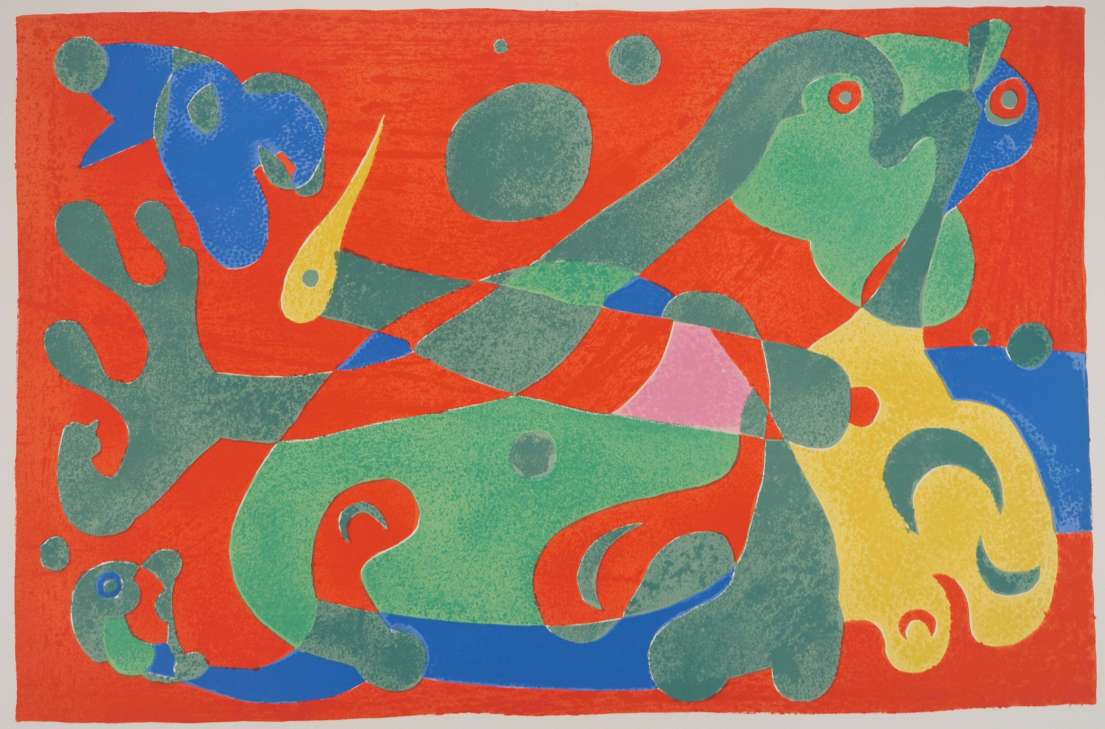 Joan Miró Abstract Print – Der grüne Drache, König Ubu - Original Lithographie (Mourlot #420)