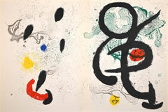 La Chasseuse - Lithographie originale de Joan Mirò - 1965