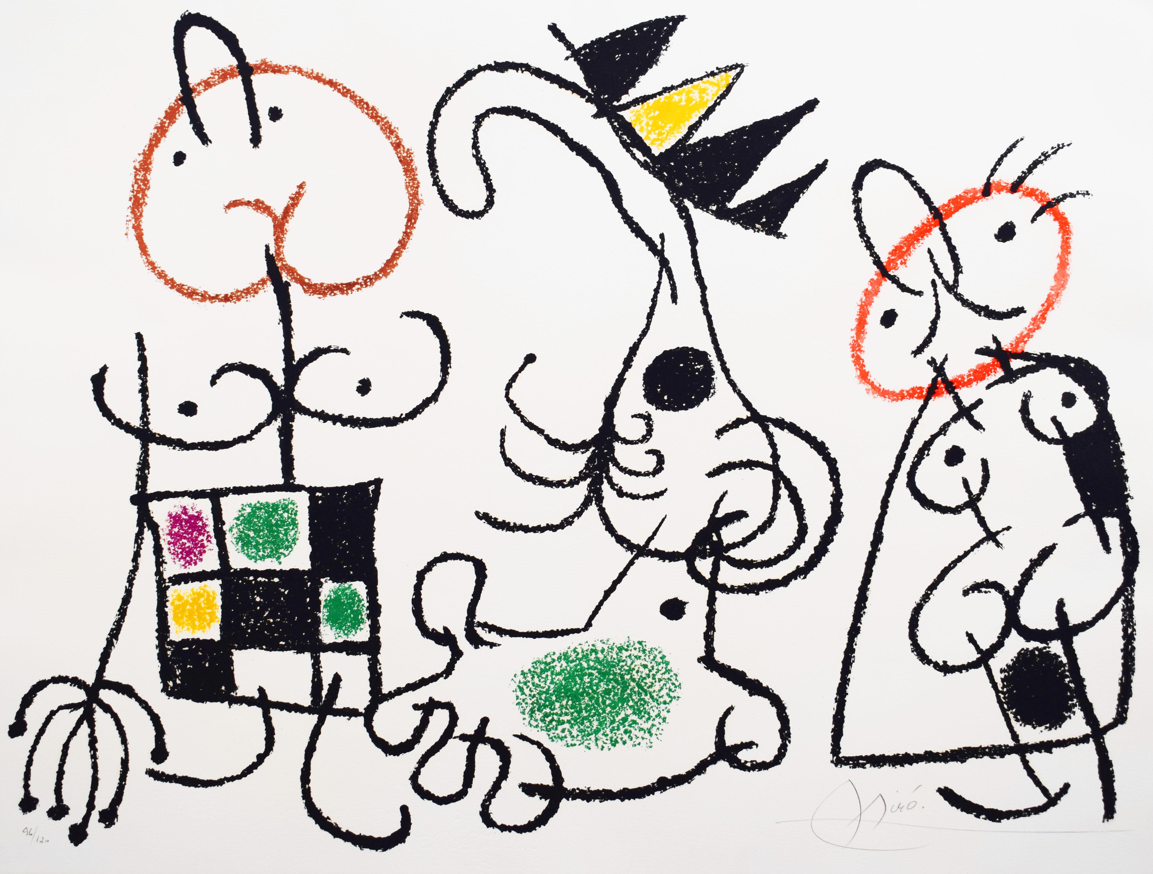Figurative Print di Joan Miró - Il re e la sua famiglia, da: Ubu nelle Isole Baleari - Surrealismo spagnolo