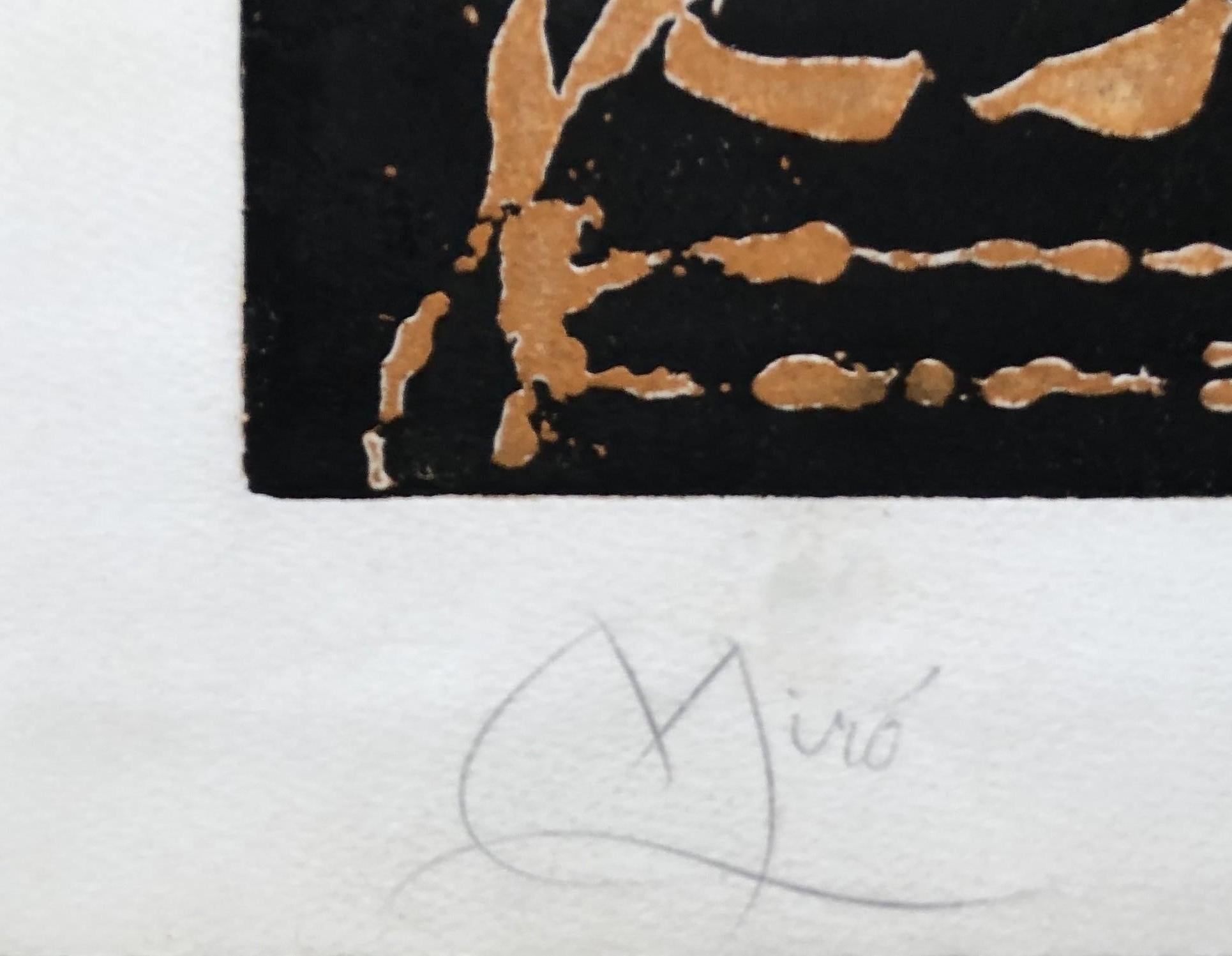 The King Of Shadows - Original Etching Handsigned (Weiß), Abstract Print, von Joan Miró