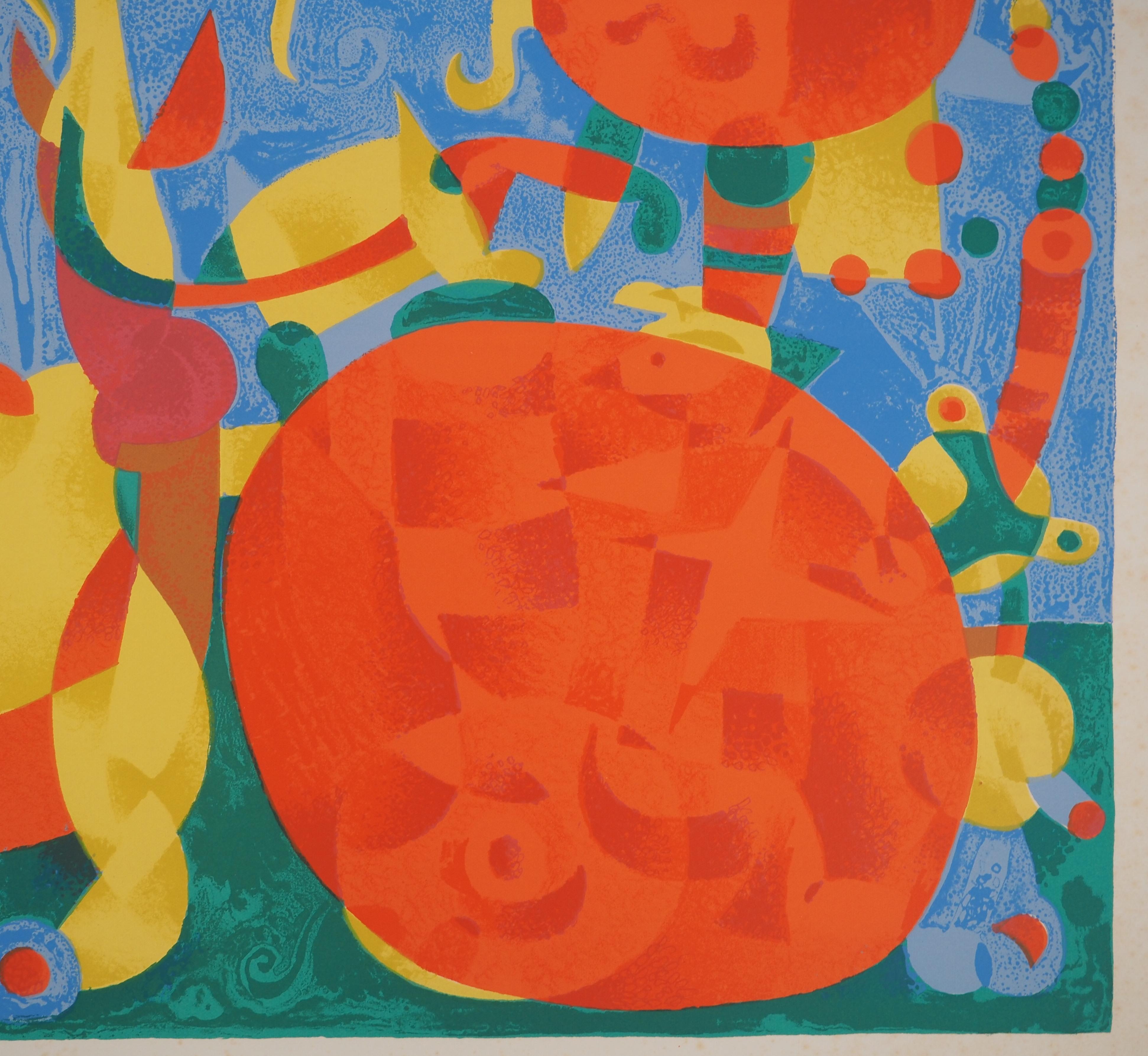 Joan MIRO
The King's Feast, King Ubu, 1966

Original lithograph (Atelier Mourlot, Paris)
Unsigned
Numbered / 75 copies
On Arches vellum 54 x 75 cm (c. 21.2 x 29.5 in)

REFERENCE : Catalog raisonne Maeght #399

INFORMATION : This lithograph is part