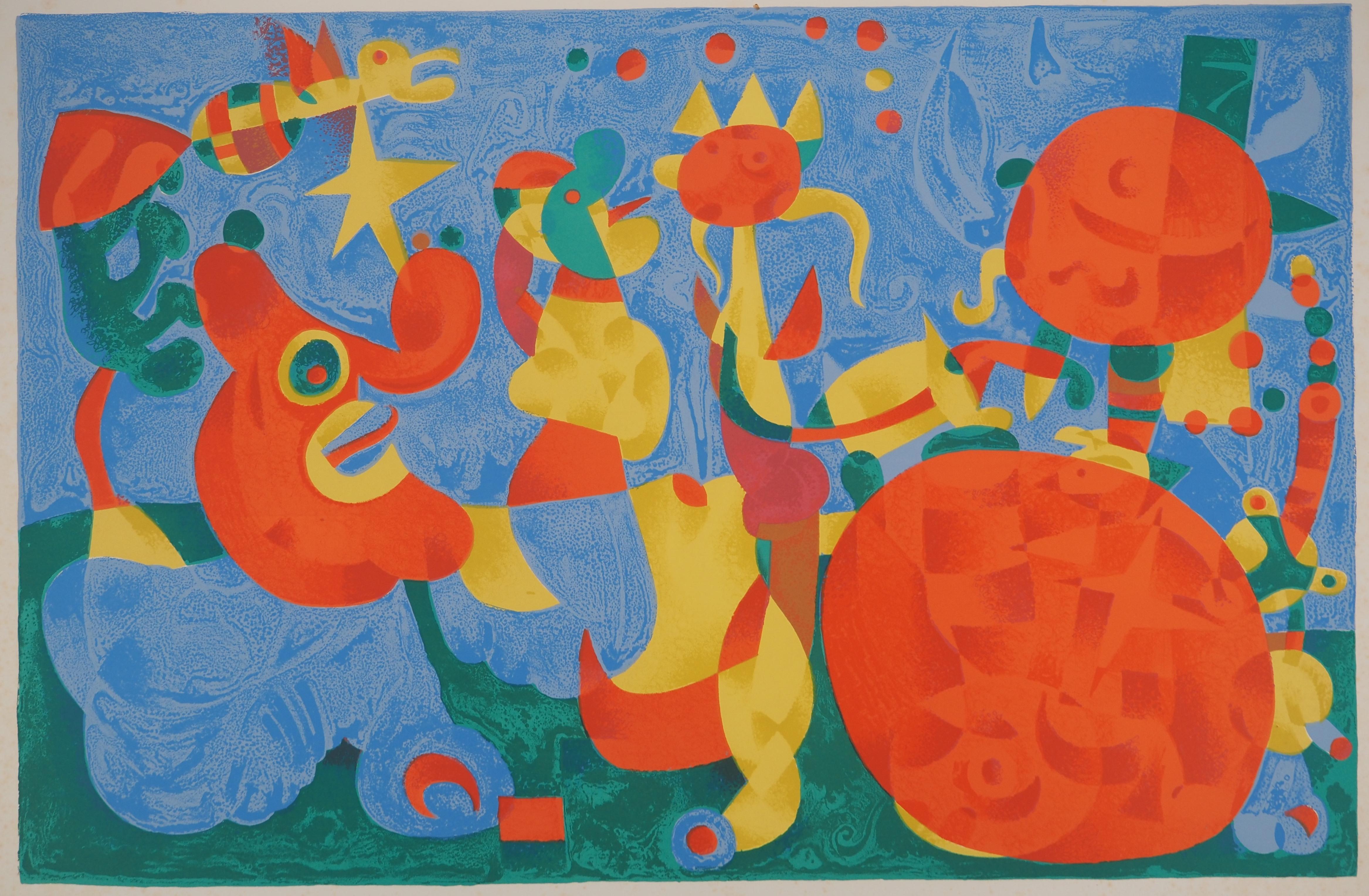 Joan Miró Abstract Print - The King's Feast, King Ubu - Original Lithograph (Maeght #399)