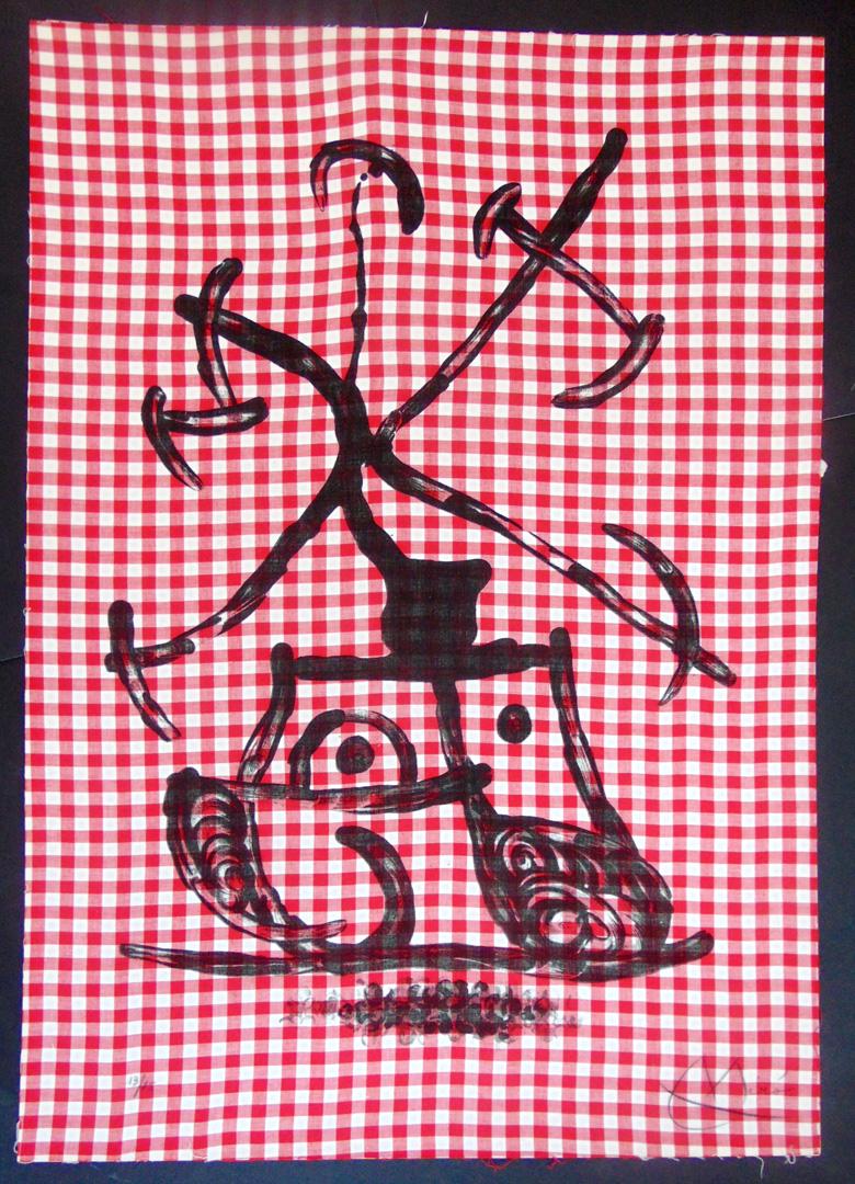 La signora che gioca a dama  La Dame aux Damiers - Surrealismo astratto spagnolo - Print di Joan Miró