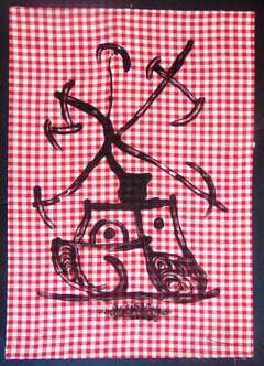 The Lady Playing Checkers  La Dame aux Damiers - Spanish Abstract Surrealism