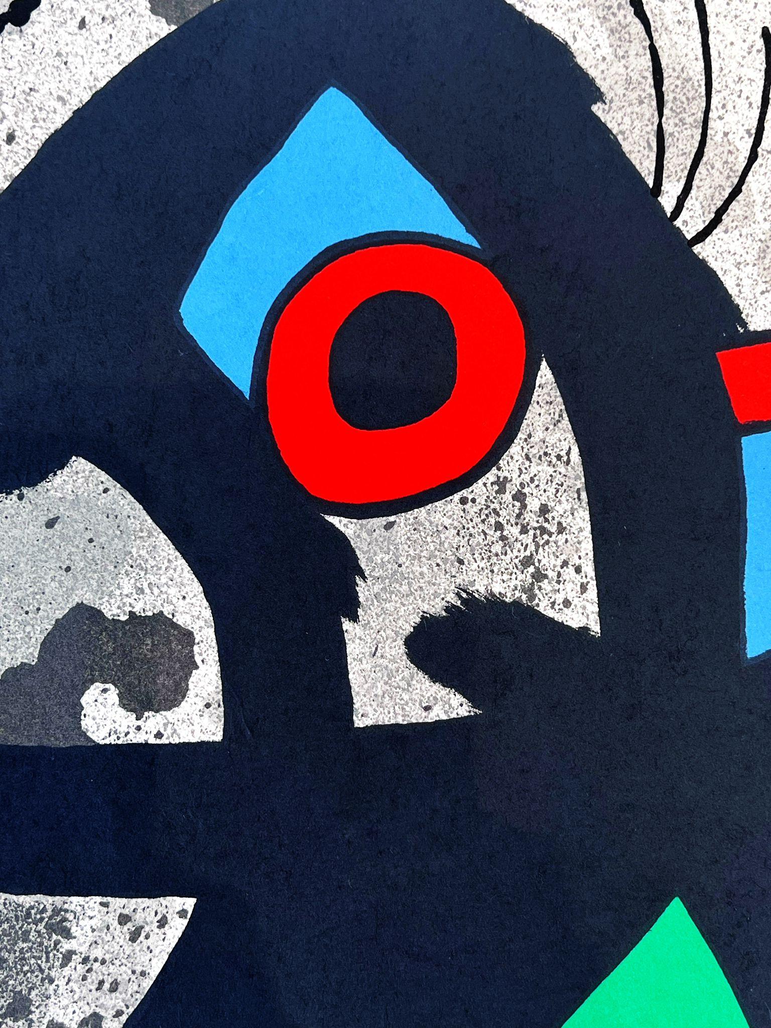 Die Eidechse mit goldenen Federn (Abstrakt), Print, von Joan Miró
