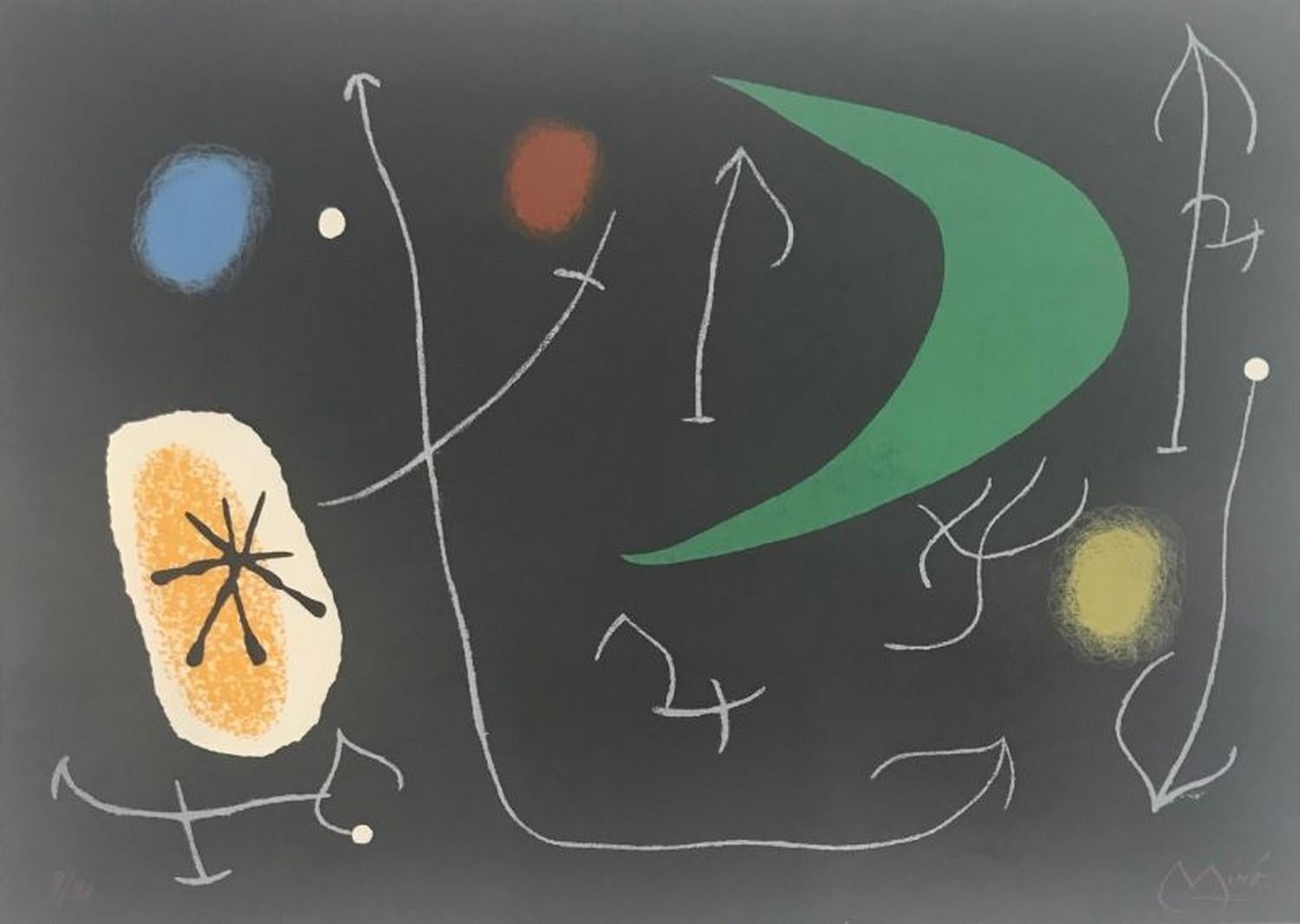 Joan Miró Abstract Print - The Lizard with Golden Feathers 
